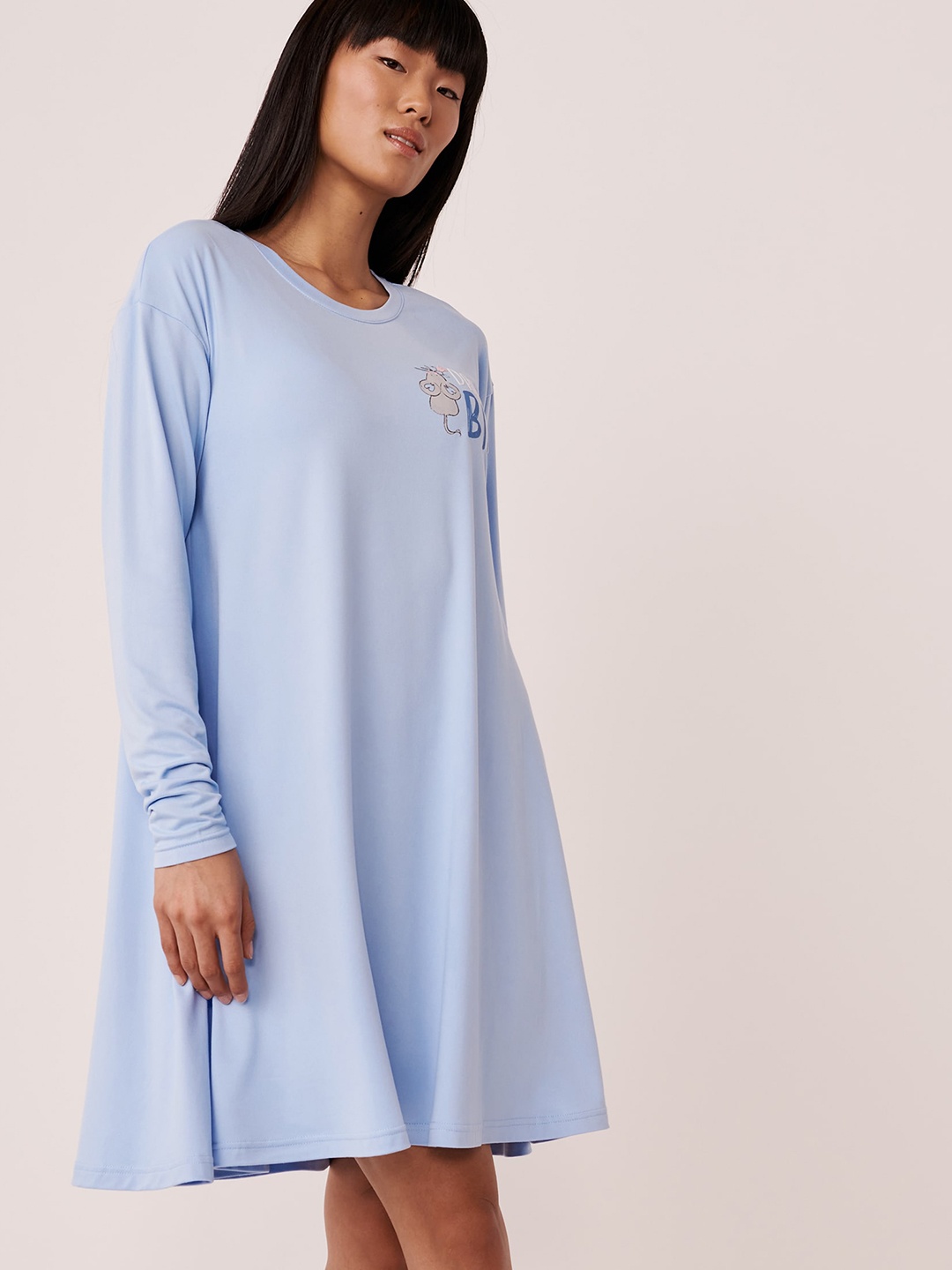 

La Vie en Rose Round Neck Nightdress, Blue