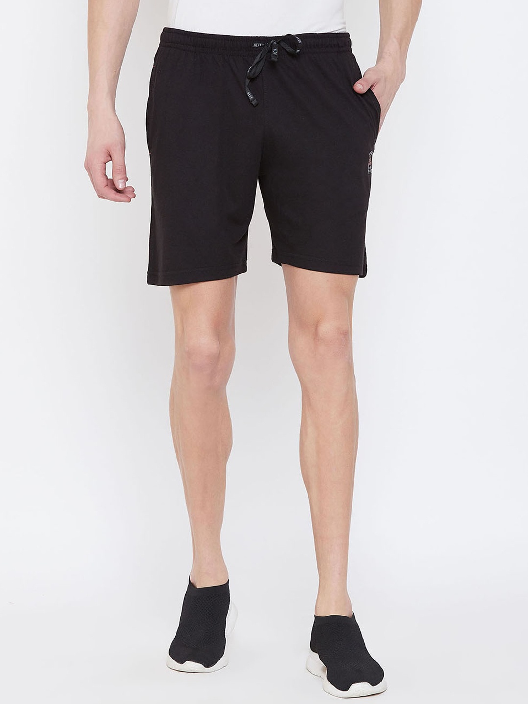 

NEVA Men Regular Fit Mid-Rise Shorts, Black