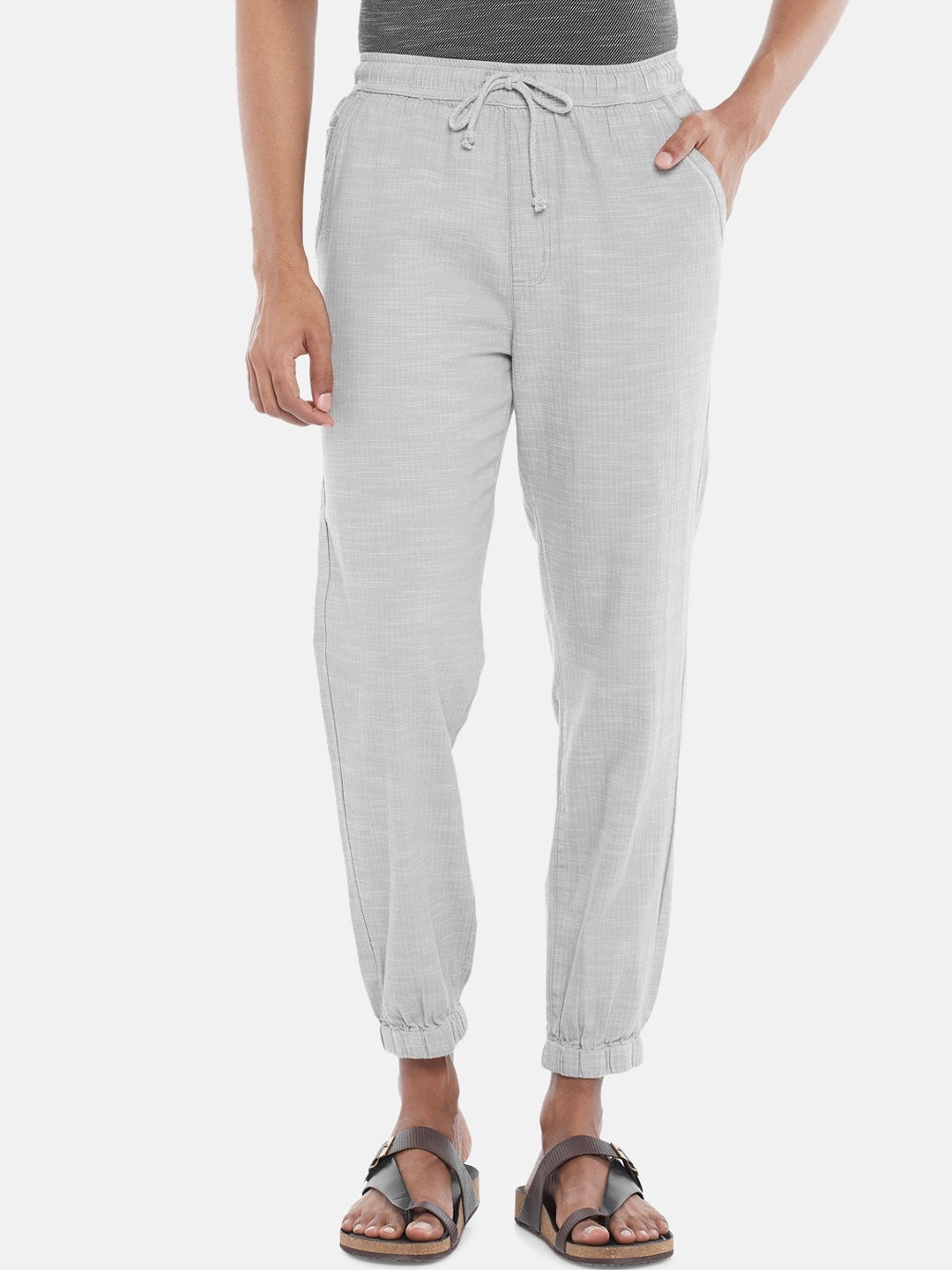 

7 Alt by Pantaloons Men Cotton Loose Fit Joggers, Grey