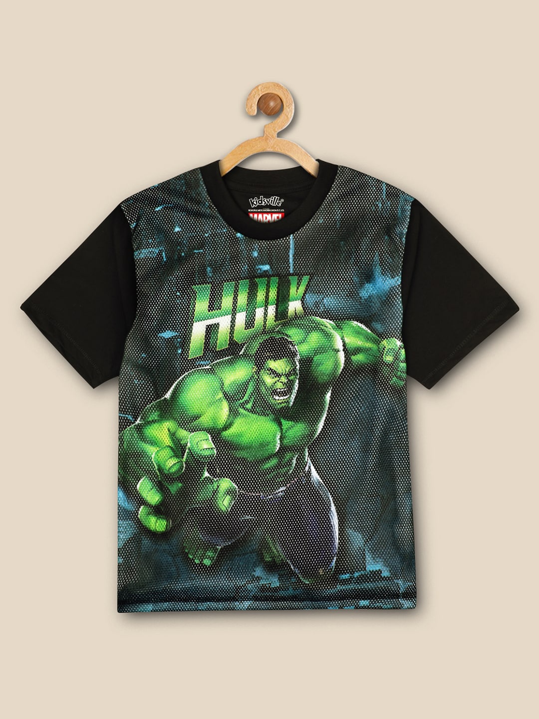 

Kids Ville Boys Hulk Printed Cotton T-Shirt, Black