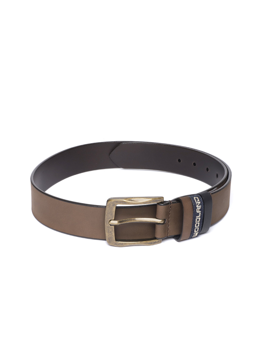

Woodland Men Solid Leather Belt, Camel brown