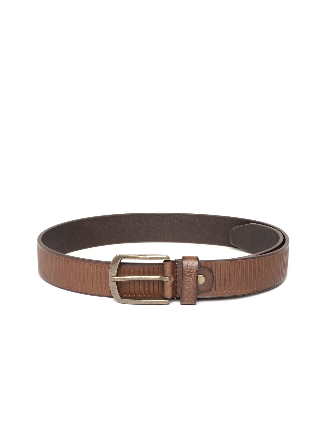 

Woodland Men Textured Leather Belt, Brown