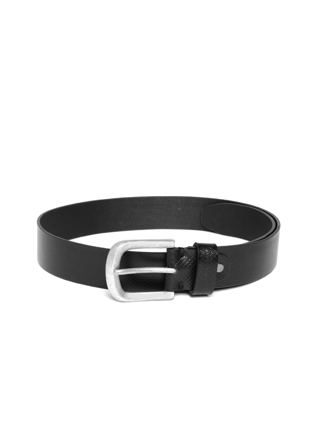 

Woodland Men Textured Leather Belt, Black