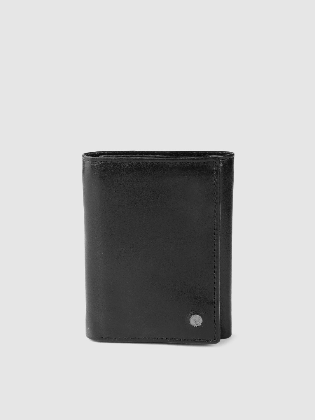 

Woodland Men Leather Three Fold Wallet, Black