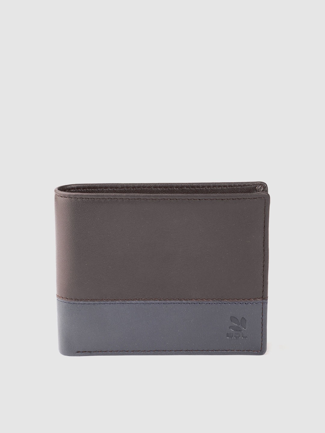

Woodland Men Colourblocked Leather Two Fold Wallet, Coffee brown