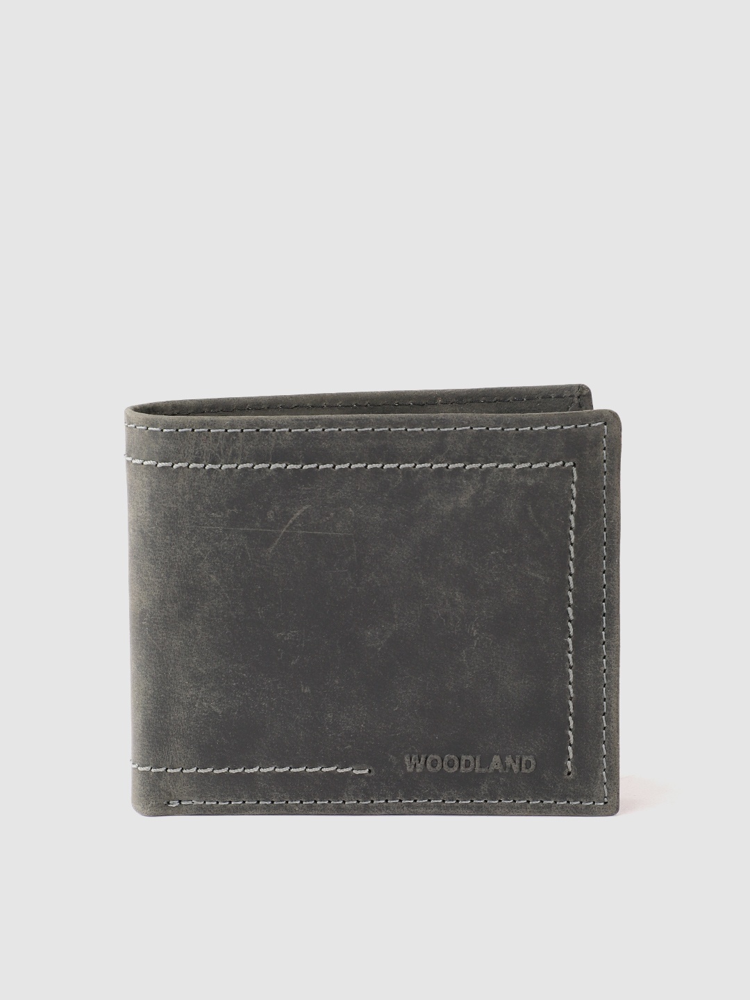 

Woodland Men Leather Two Fold Wallet, Black