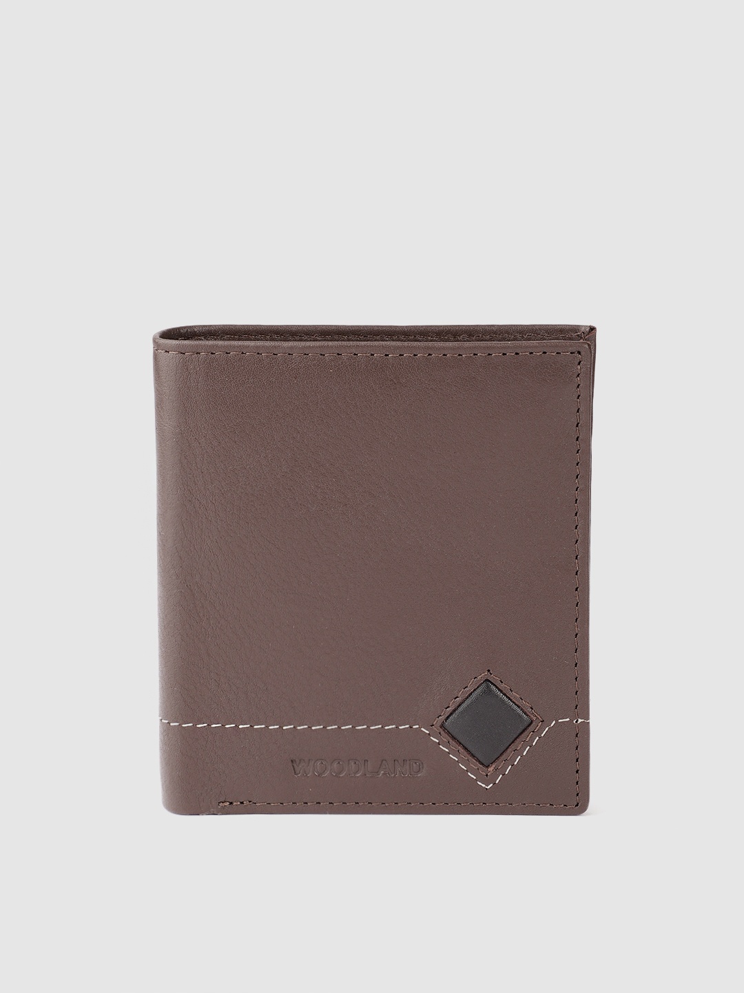 

Woodland Men Leather Two Fold Wallet, Coffee brown