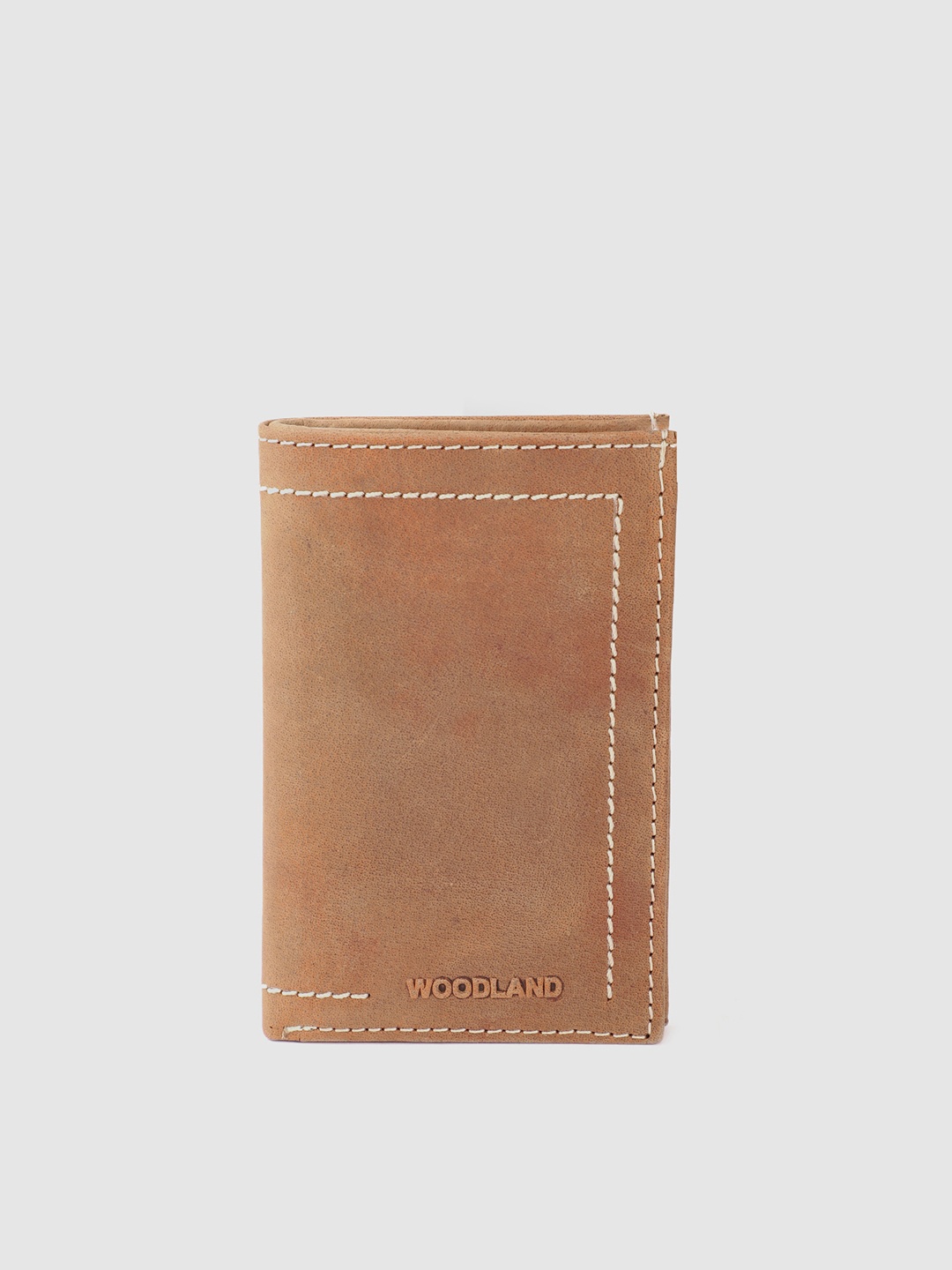 

Woodland Men Leather Two Fold Wallet, Tan