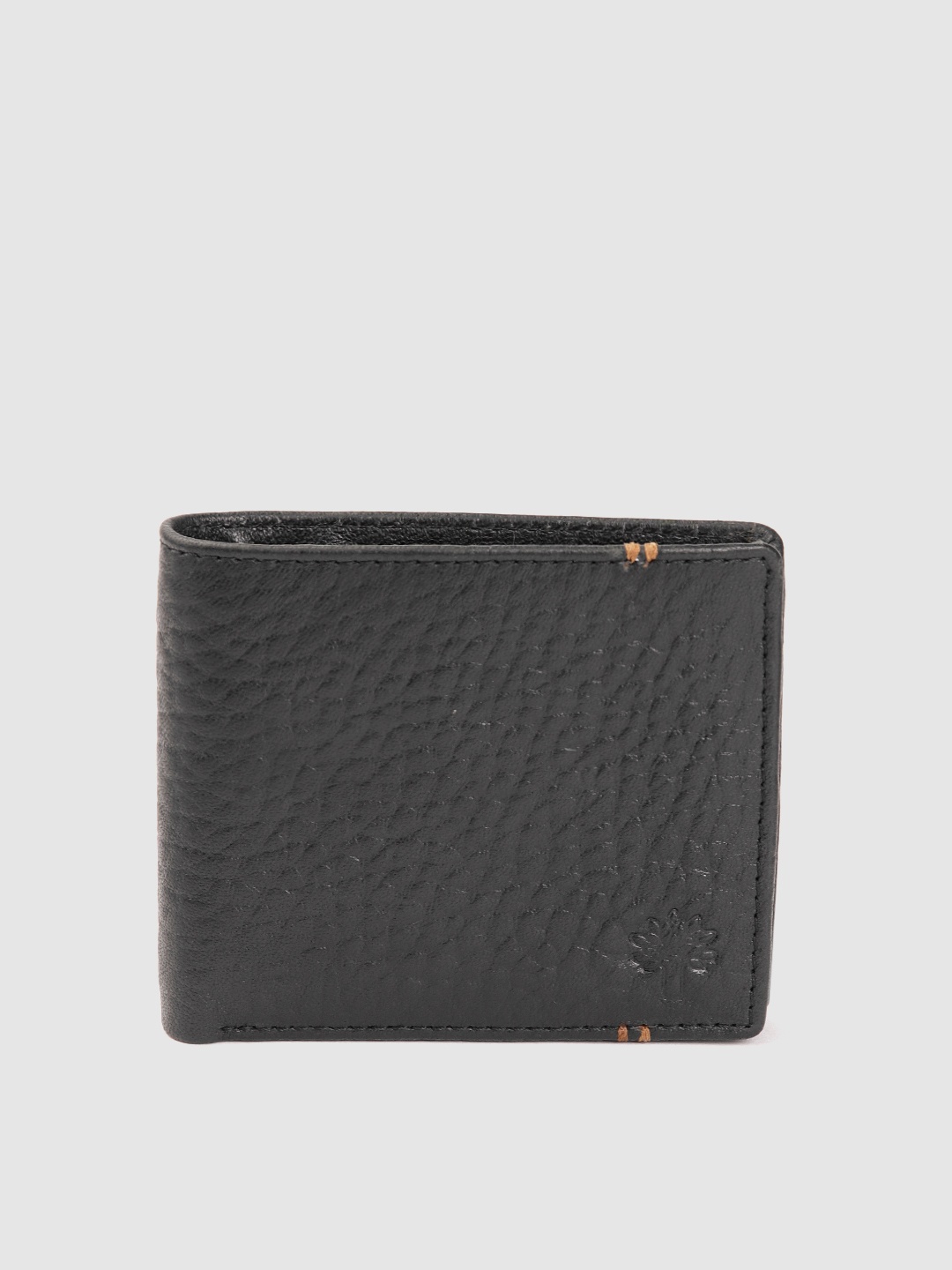 

Woodland Men Abstract Textured Leather Two Fold Wallet, Black