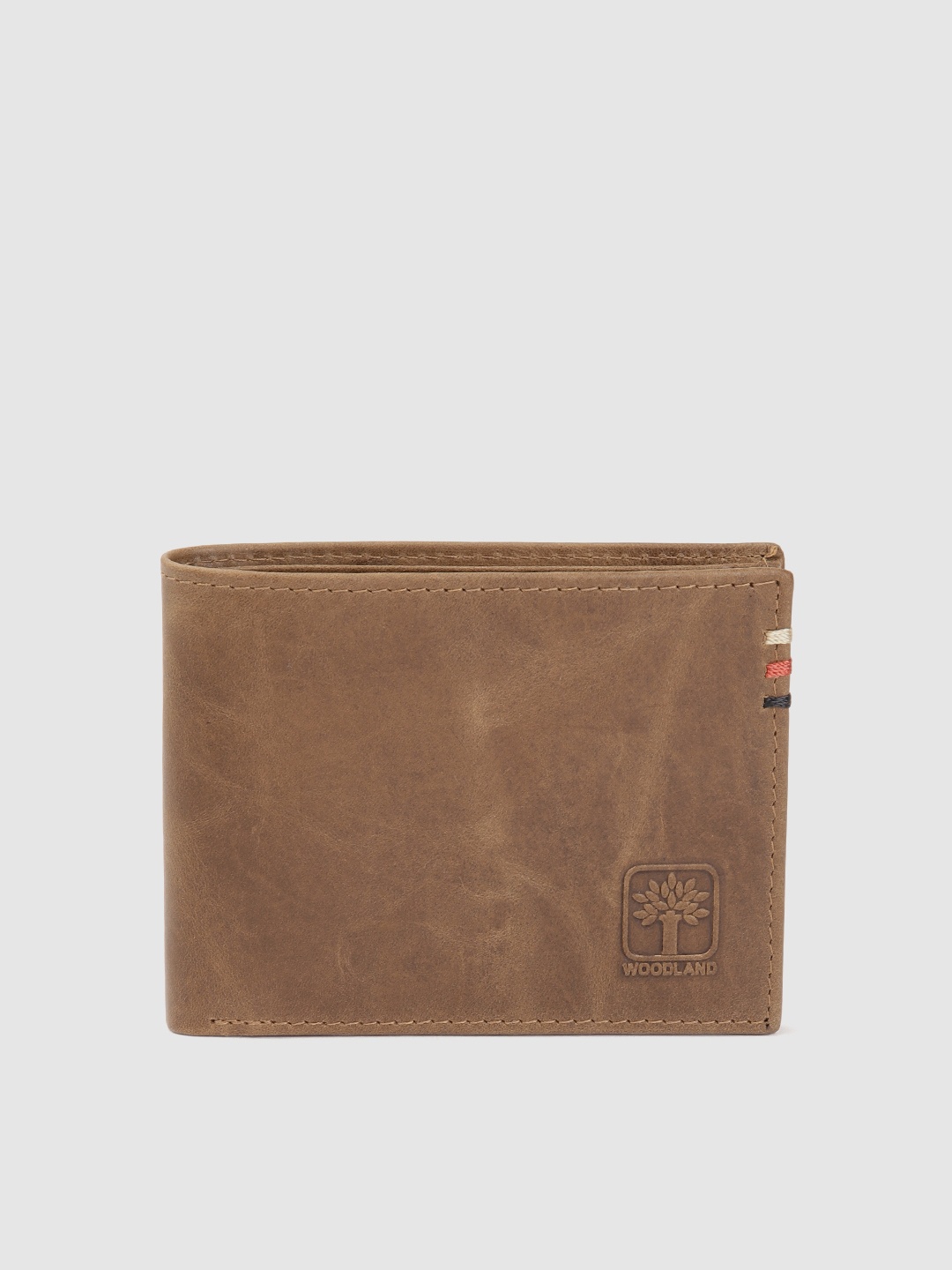 

Woodland Men Leather Two Fold Wallet, Brown