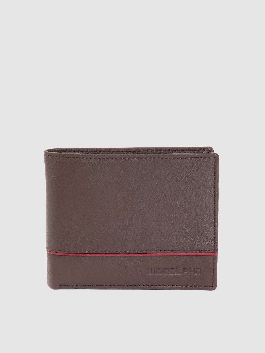 

Woodland Men Leather Two Fold Wallet, Brown