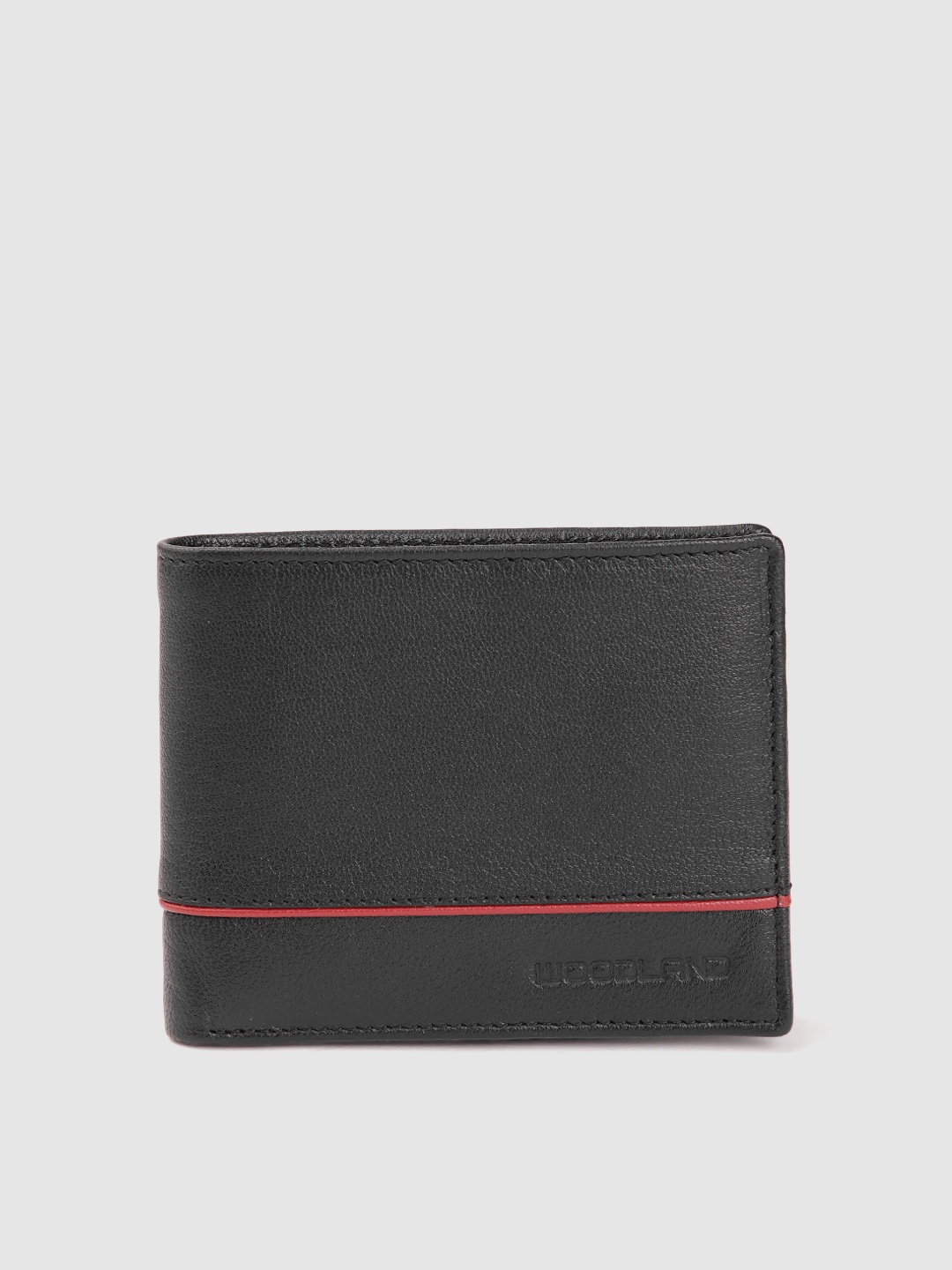 

Woodland Men Leather Two Fold Wallet, Black