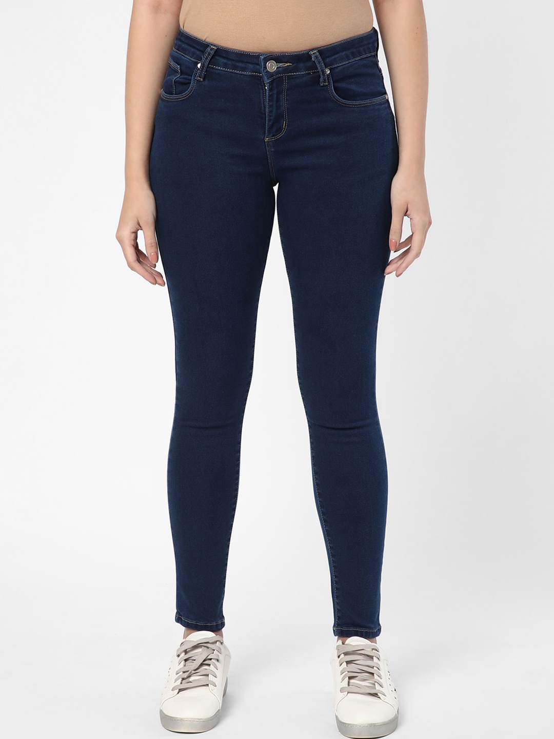 

R&B Women Skinny Fit Cotton Jeans, Blue