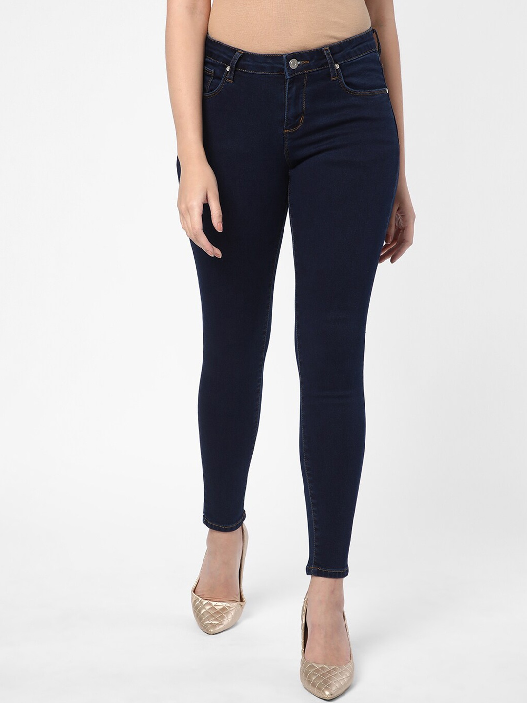 

R&B Women Skinny Fit Cotton Jeans, Blue