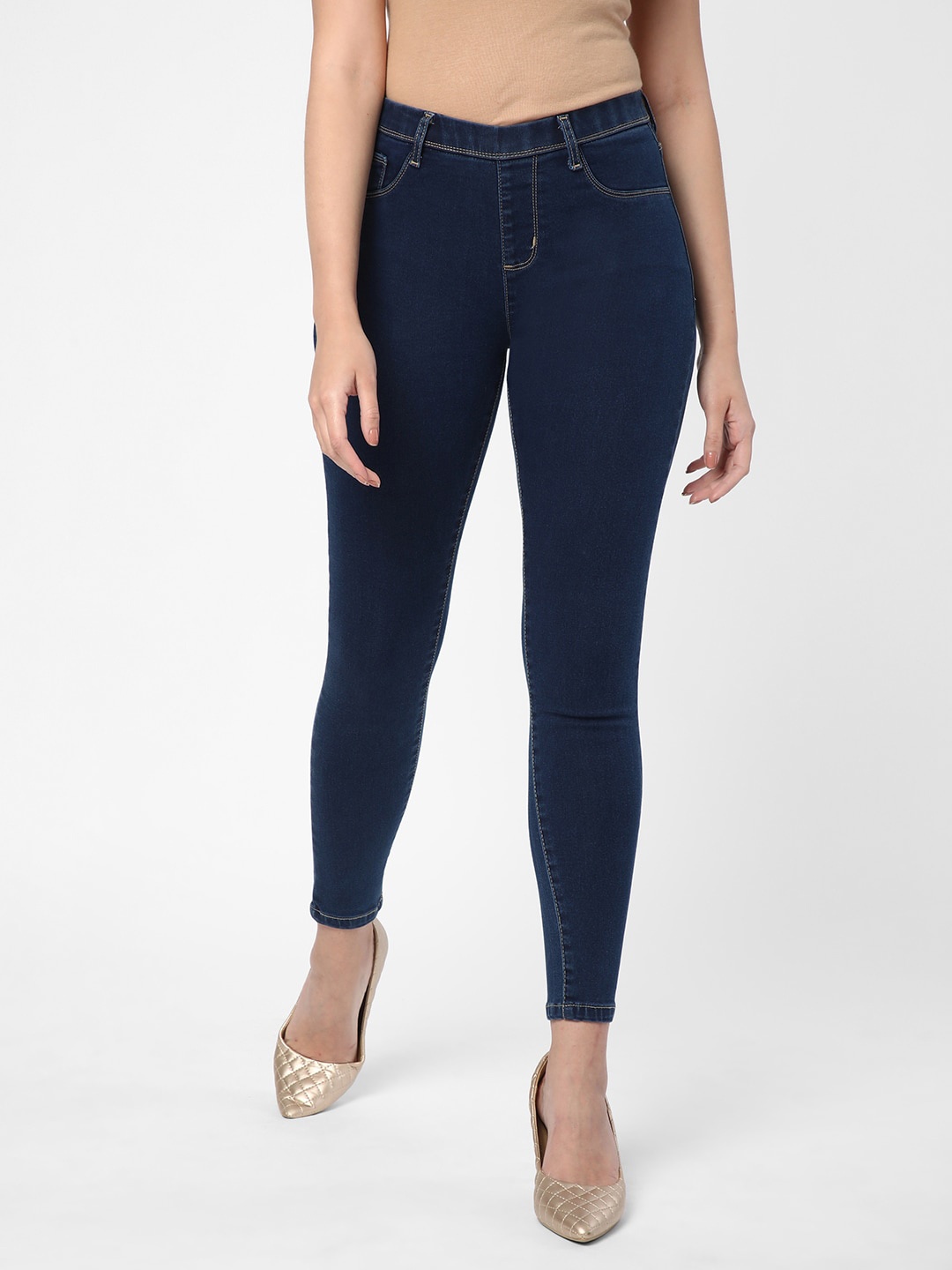 

R&B Women Skinny Fit Denim Jeggings, Blue