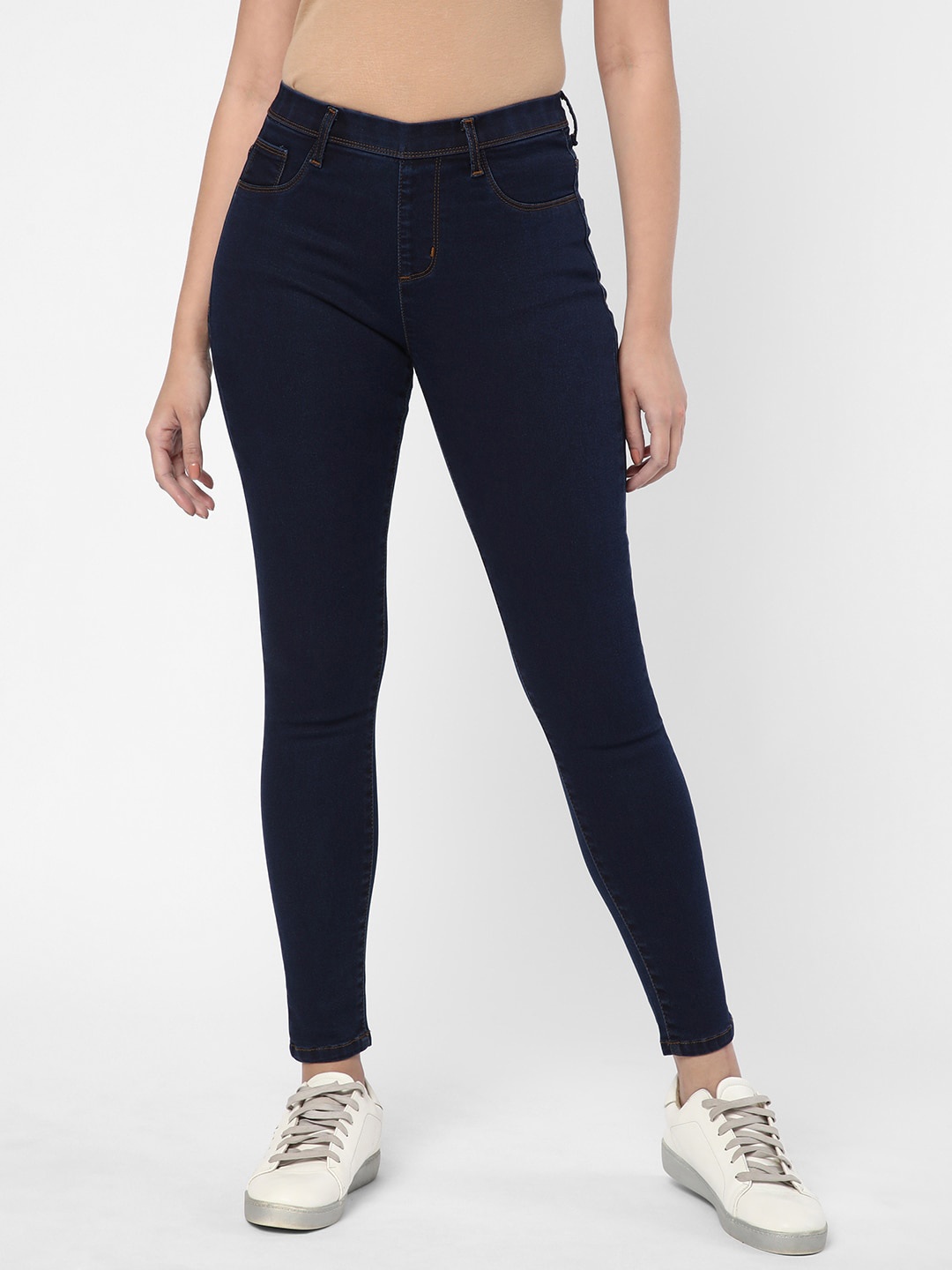 

R&B Women Skinny Fit Cotton Denim Jeggings, Blue