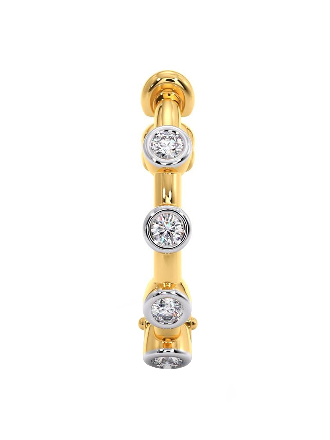 

CANDERE A KALYAN JEWELLERS COMPANY 18K Yellow Gold BIS Hallmark Diamond Nosepin