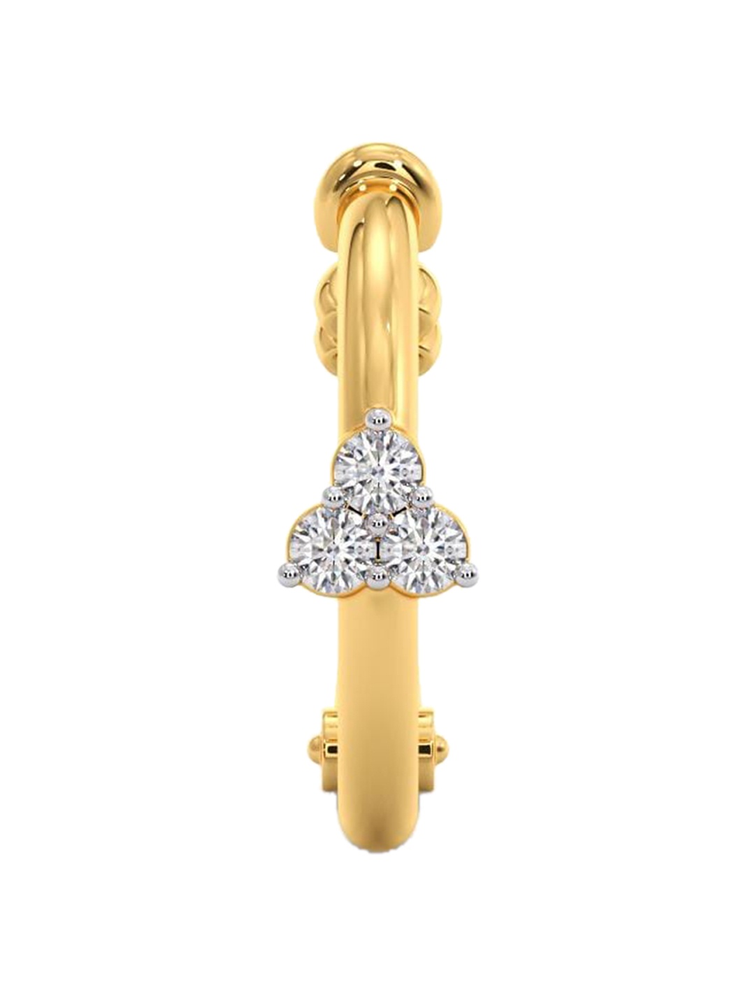 

CANDERE A KALYAN JEWELLERS COMPANY 18K Yellow Gold BIS Hallmark Diamond Nosepin
