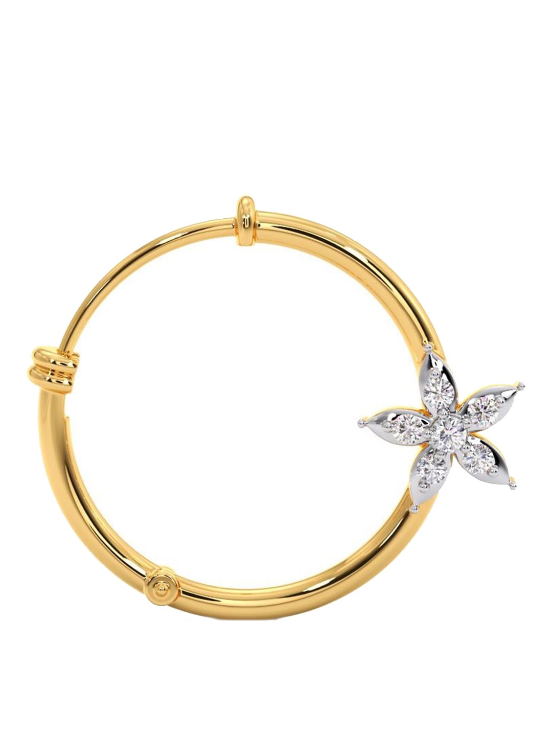 

CANDERE A KALYAN JEWELLERS COMPANY 18K Yellow Gold BIS Hallmark Certified Diamond Nose Pin