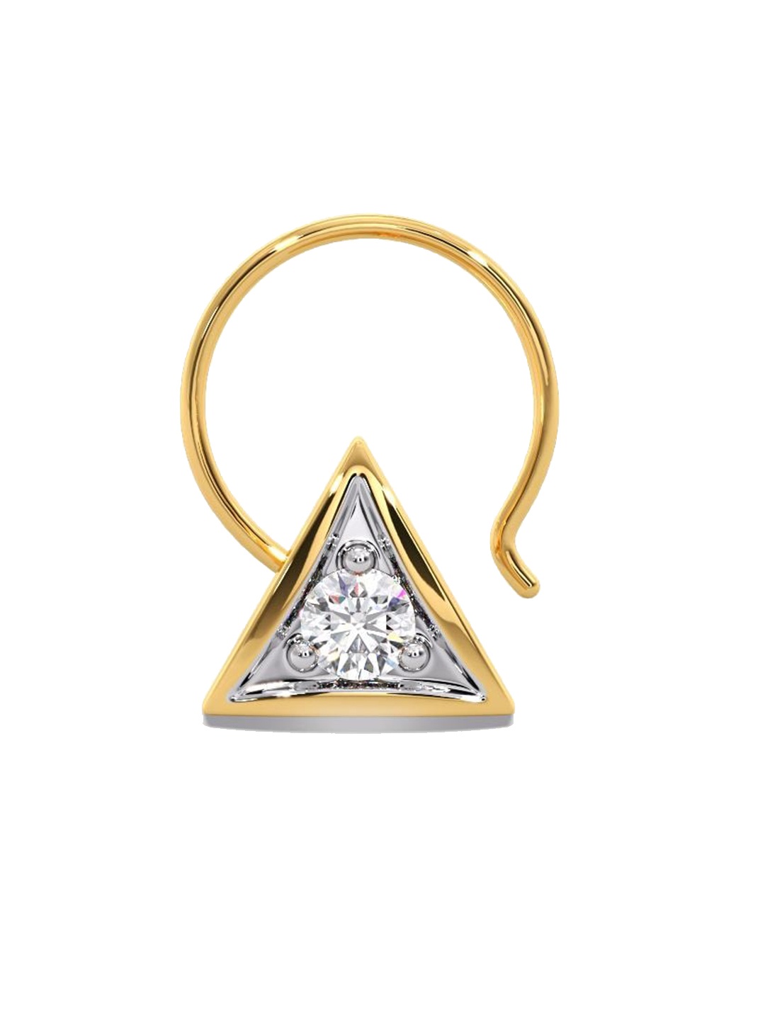 

CANDERE A KALYAN JEWELLERS COMPANY 18K Yellow Gold BIS Hallmark Diamond Nosepin