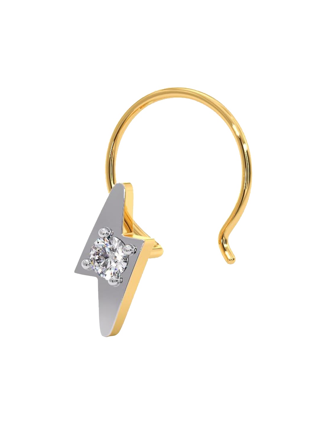 

CANDERE A KALYAN JEWELLERS COMPANY 18K Yellow Gold BIS Hallmark Diamond Nosepin