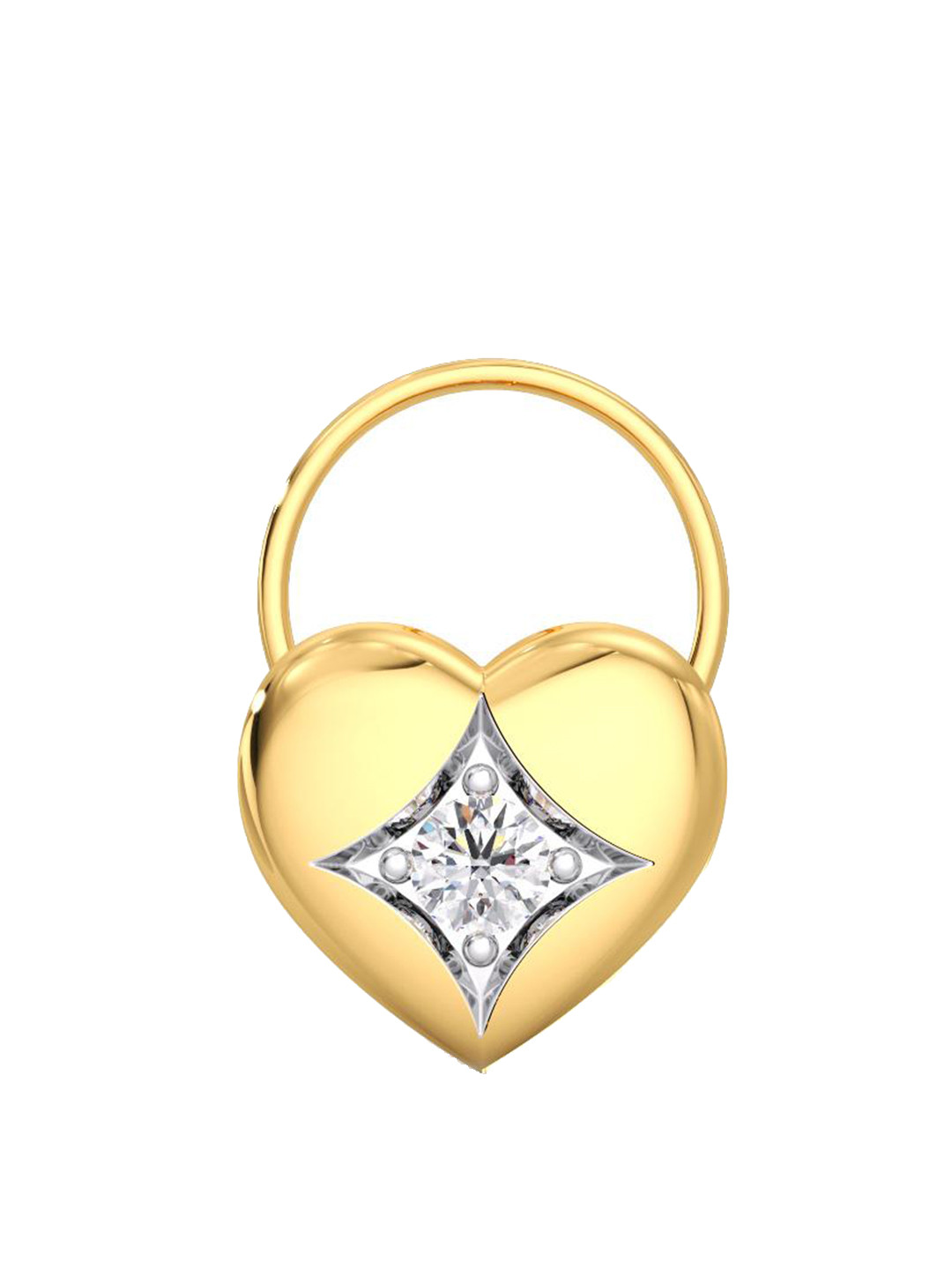 

CANDERE A KALYAN JEWELLERS COMPANY 18K Yellow Gold BIS Hallmark Diamond Nosepin