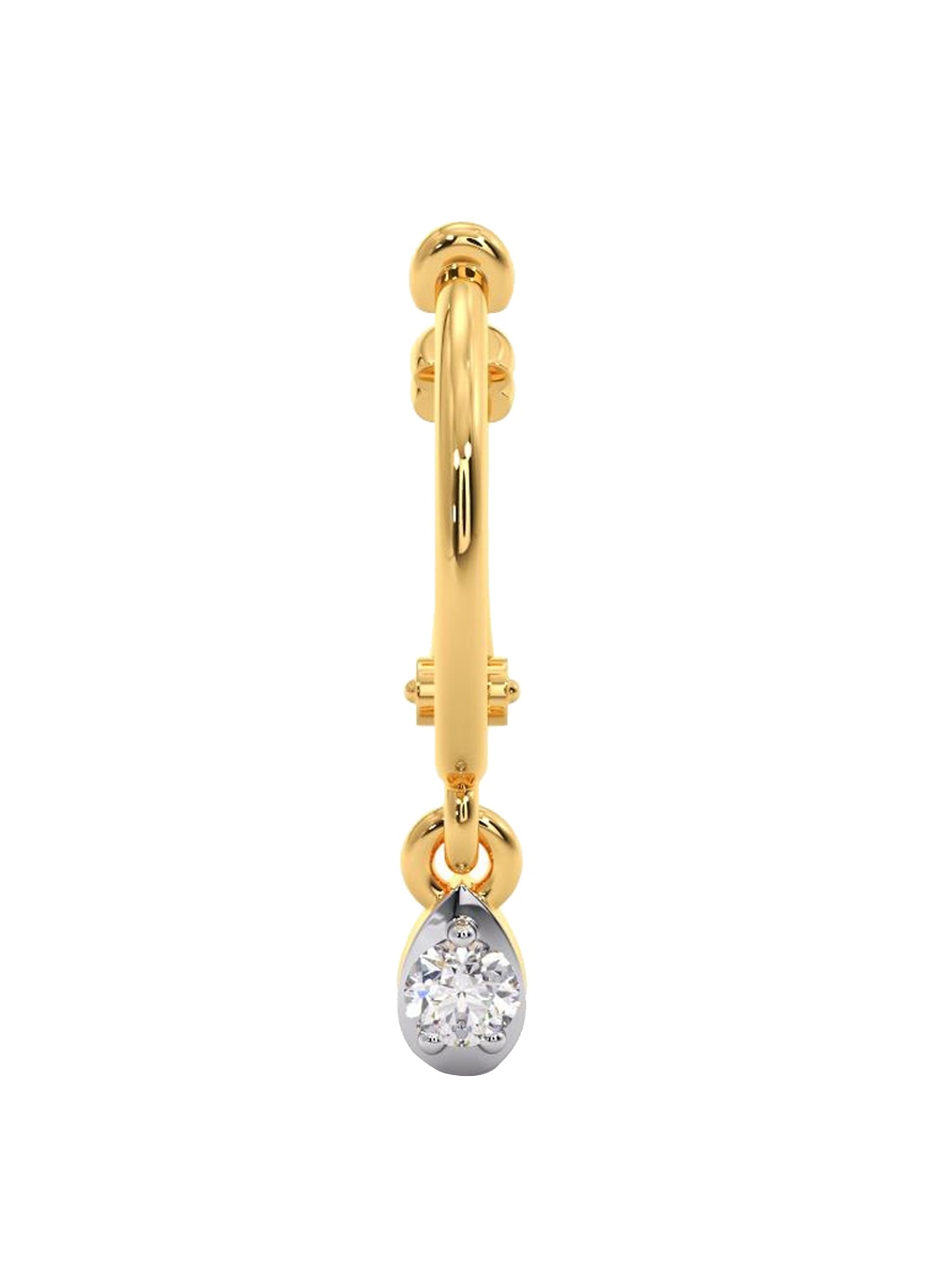 

CANDERE A KALYAN JEWELLERS COMPANY 18K Yellow Gold BIS Hallmark Diamond Nosepin