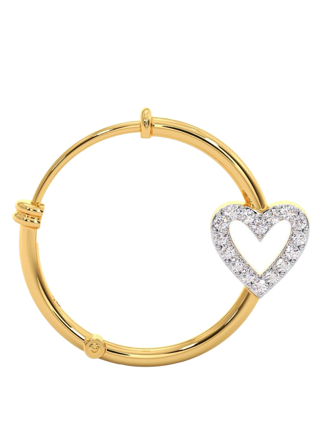 

CANDERE A KALYAN JEWELLERS COMPANY 18K Yellow Gold BIS Hallmark Diamond Nosepin