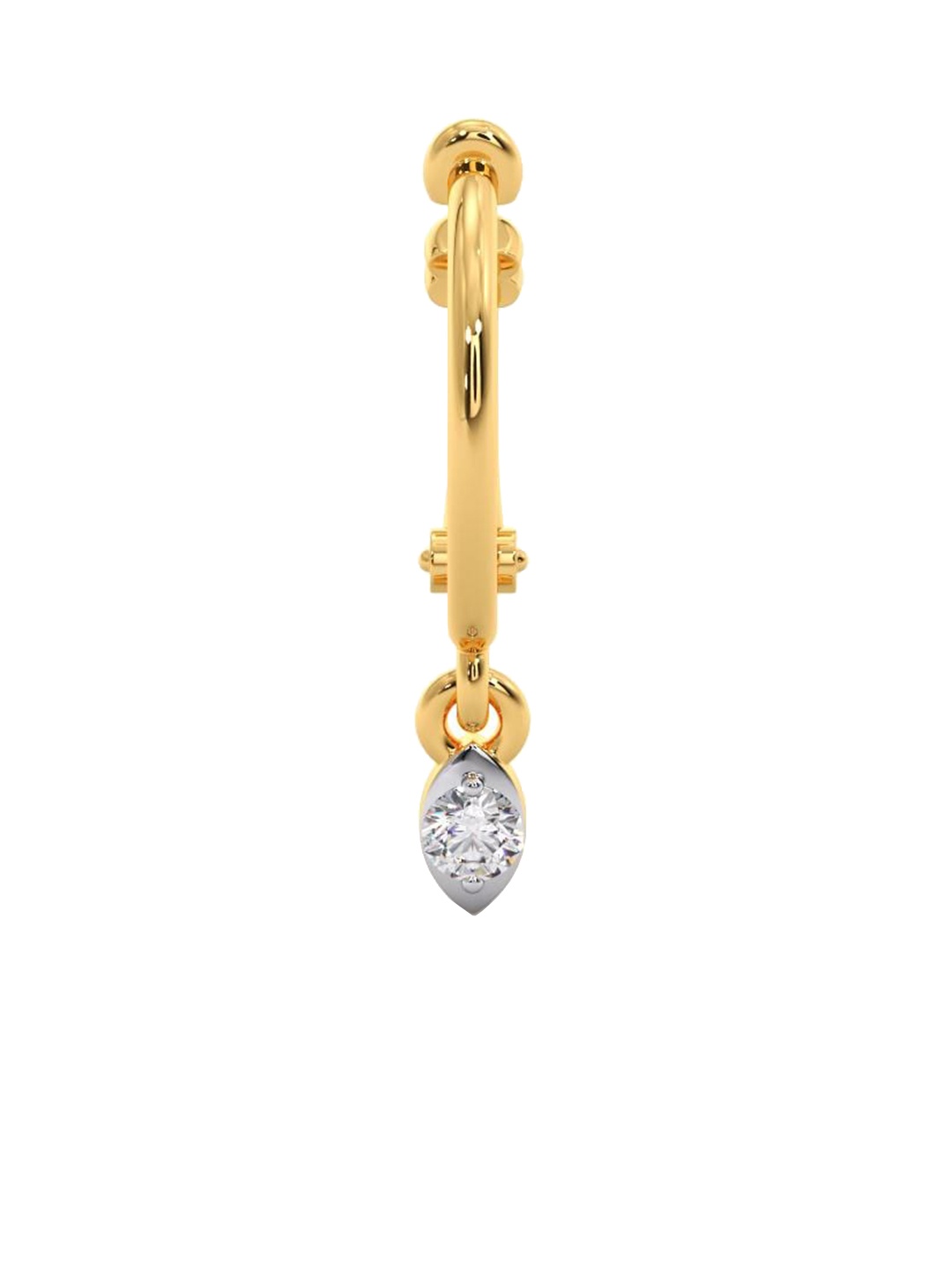 

CANDERE A KALYAN JEWELLERS COMPANY 18K Yellow Gold BIS Hallmark Diamond Nosepin
