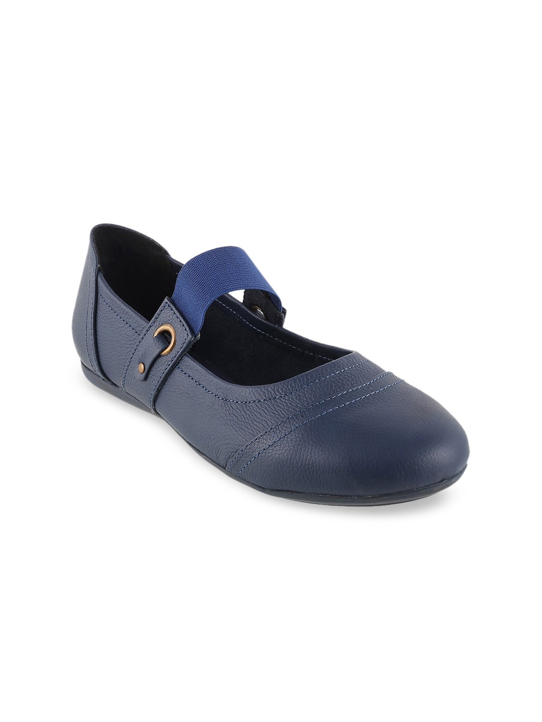 

Catwalk Women Textured Leather Ballerinas, Navy blue