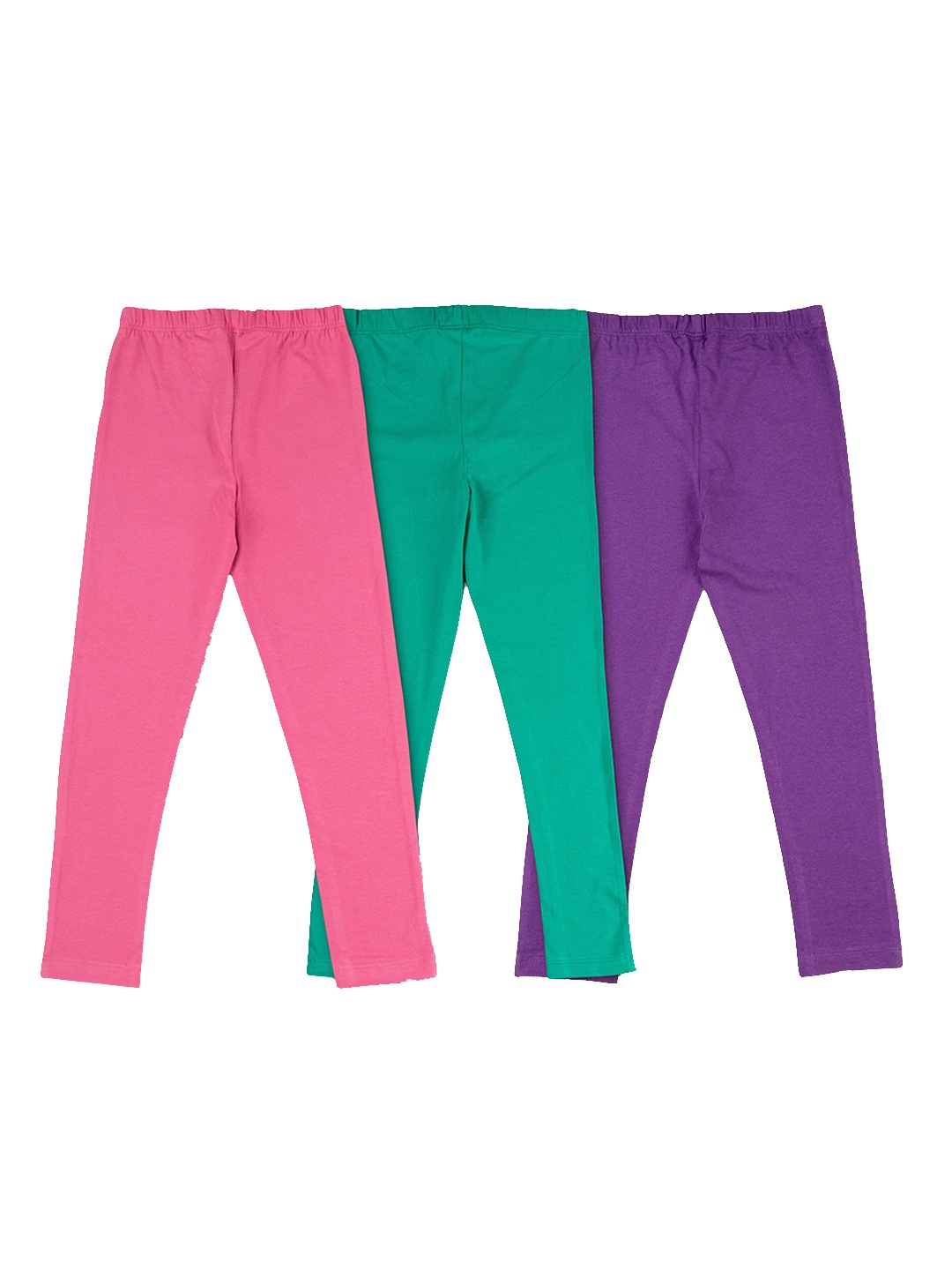 

JusCubs Girls Pack Of 3 Stretchable Ankle-Length Cotton Lycra Leggings, Purple