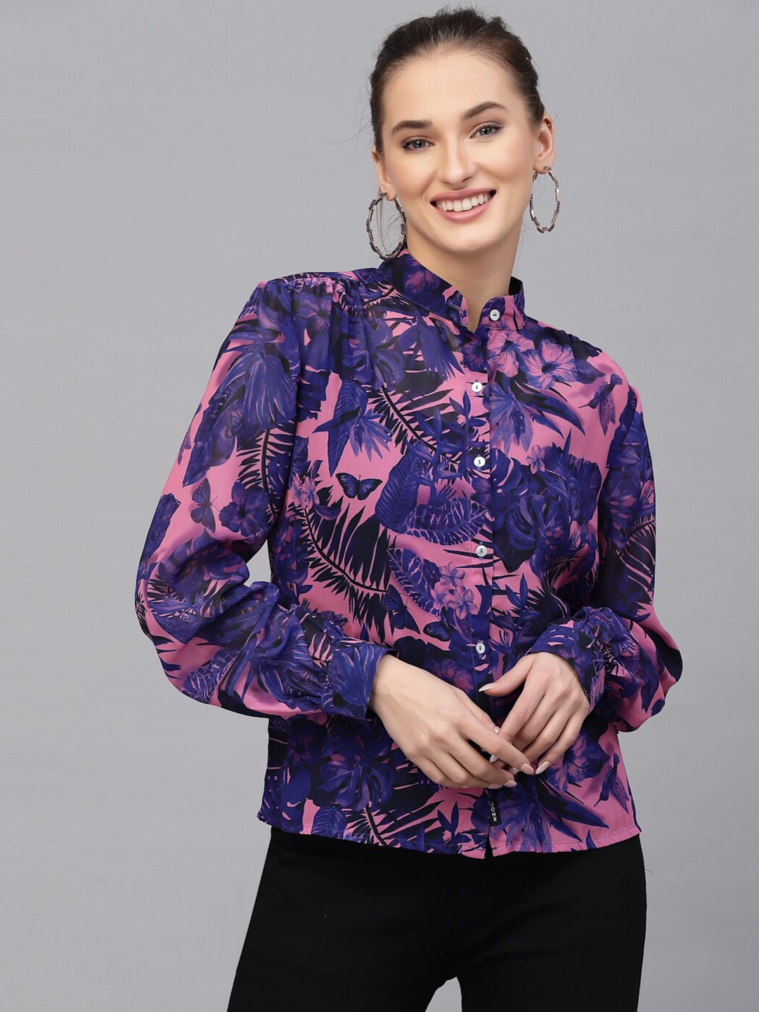 

VALBONE Comfort Floral Printed Casual Shirt, Pink