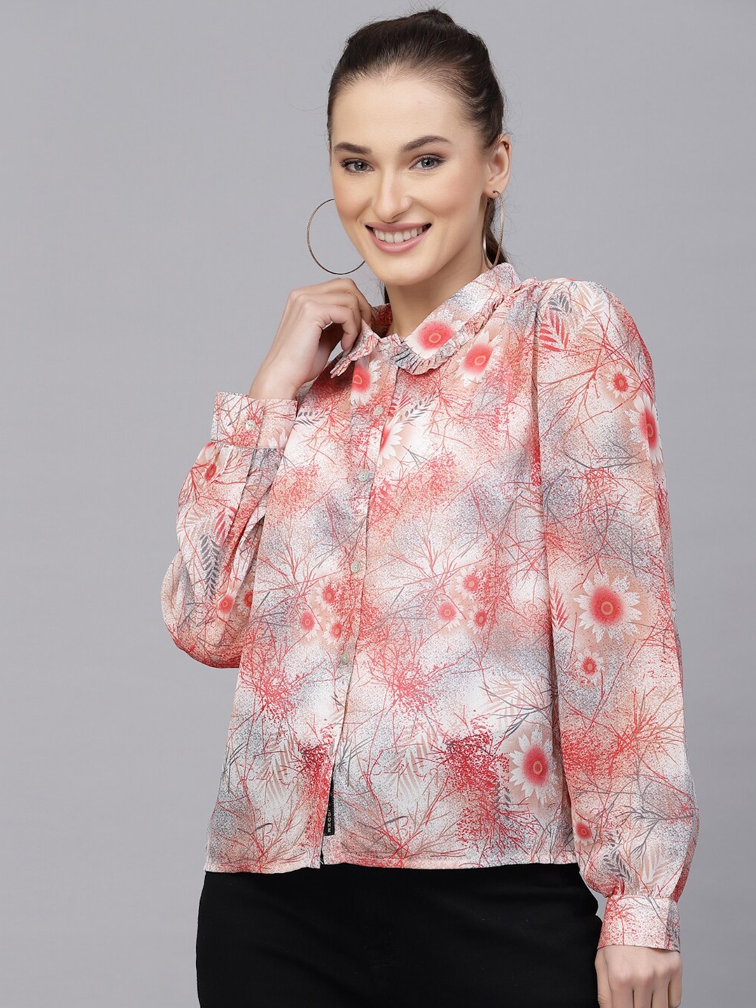 

VALBONE Comfort Floral Printed Casual Shirt, White
