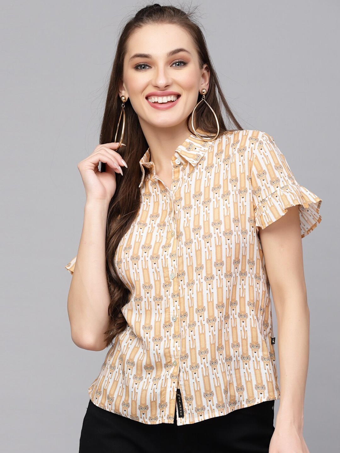 

VALBONE Comfort Wrinkle Free Conversational Printed Casual Shirt, White