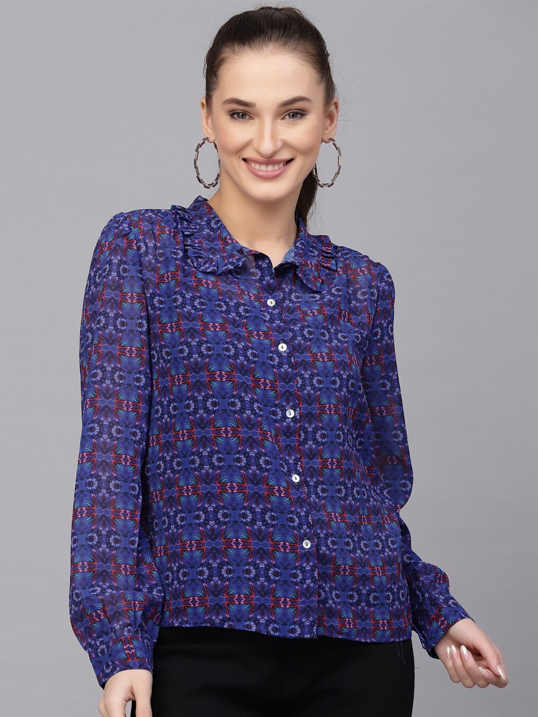 

VALBONE Comfort Floral Printed Casual Shirt, Blue