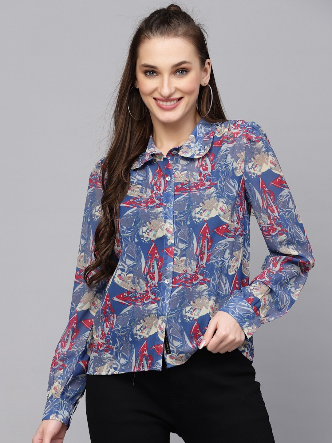 

VALBONE Comfort Printed Casual Shirt, Blue