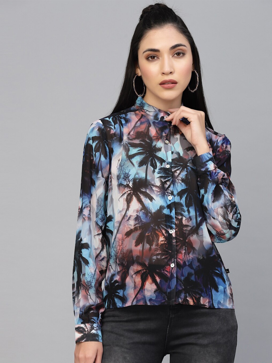 

VALBONE Comfort Tropical Printed Casual Shirt, Blue