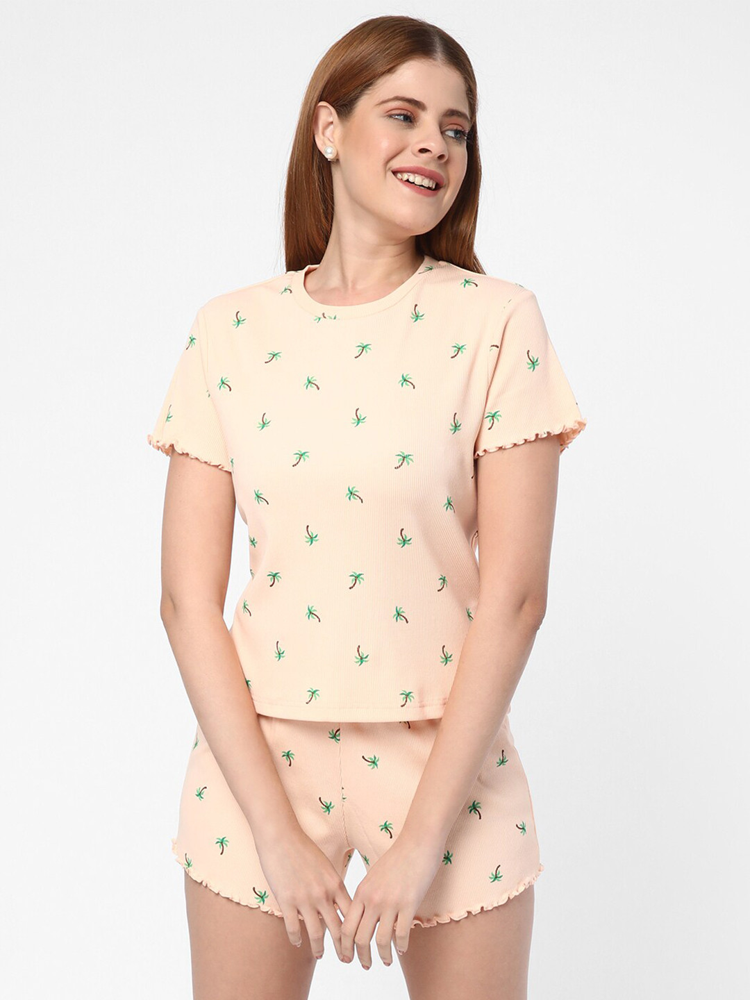 

R&B Printed Night Suit, Orange