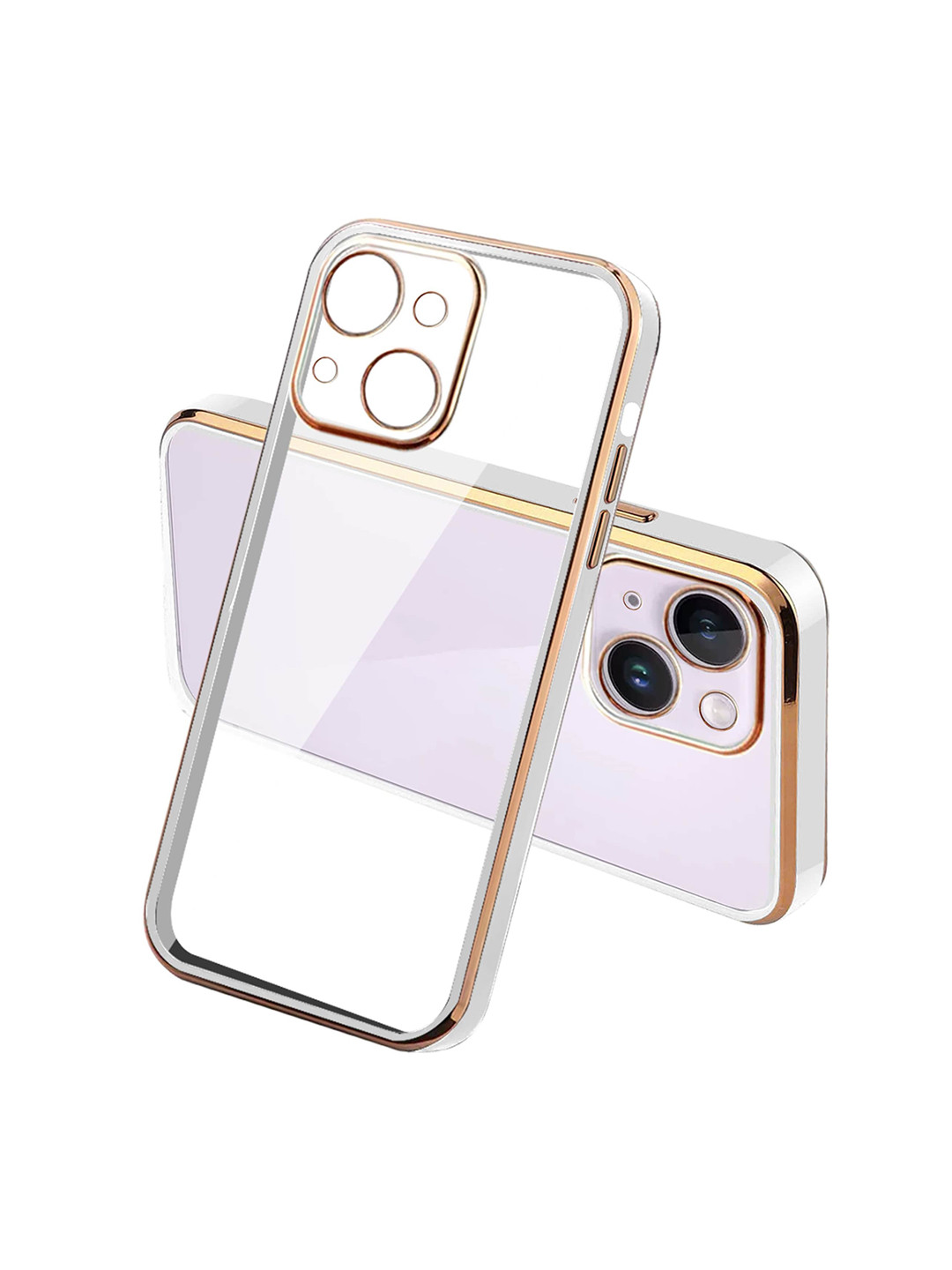 

Karwan Square Platting iPhone 14 Phone Back Cover, White