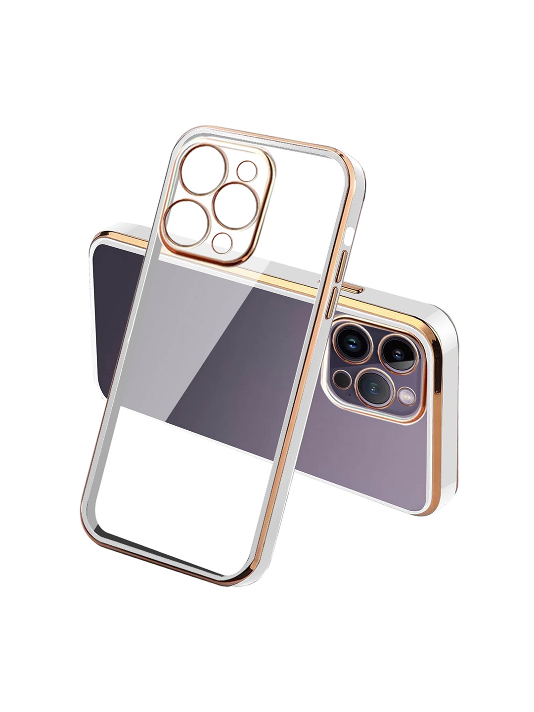 

Karwan Square Platting iPhone 14PRO Phone Back Case, Transparent