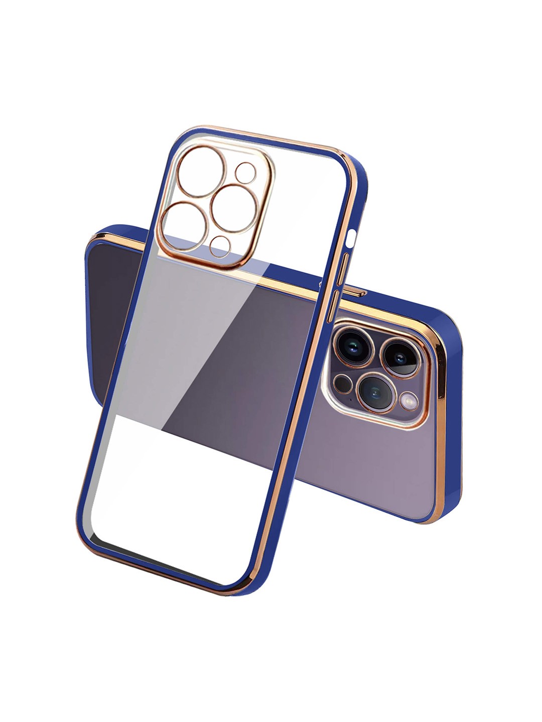 

Karwan Square Platting iPhone 14 Pro Phone Back Cover, Blue