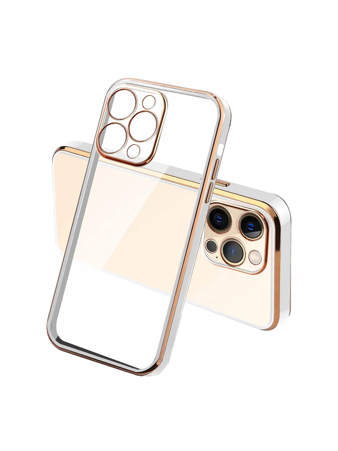 

Karwan iPhone 12 Pro Square Platting Phone Back Cover, White