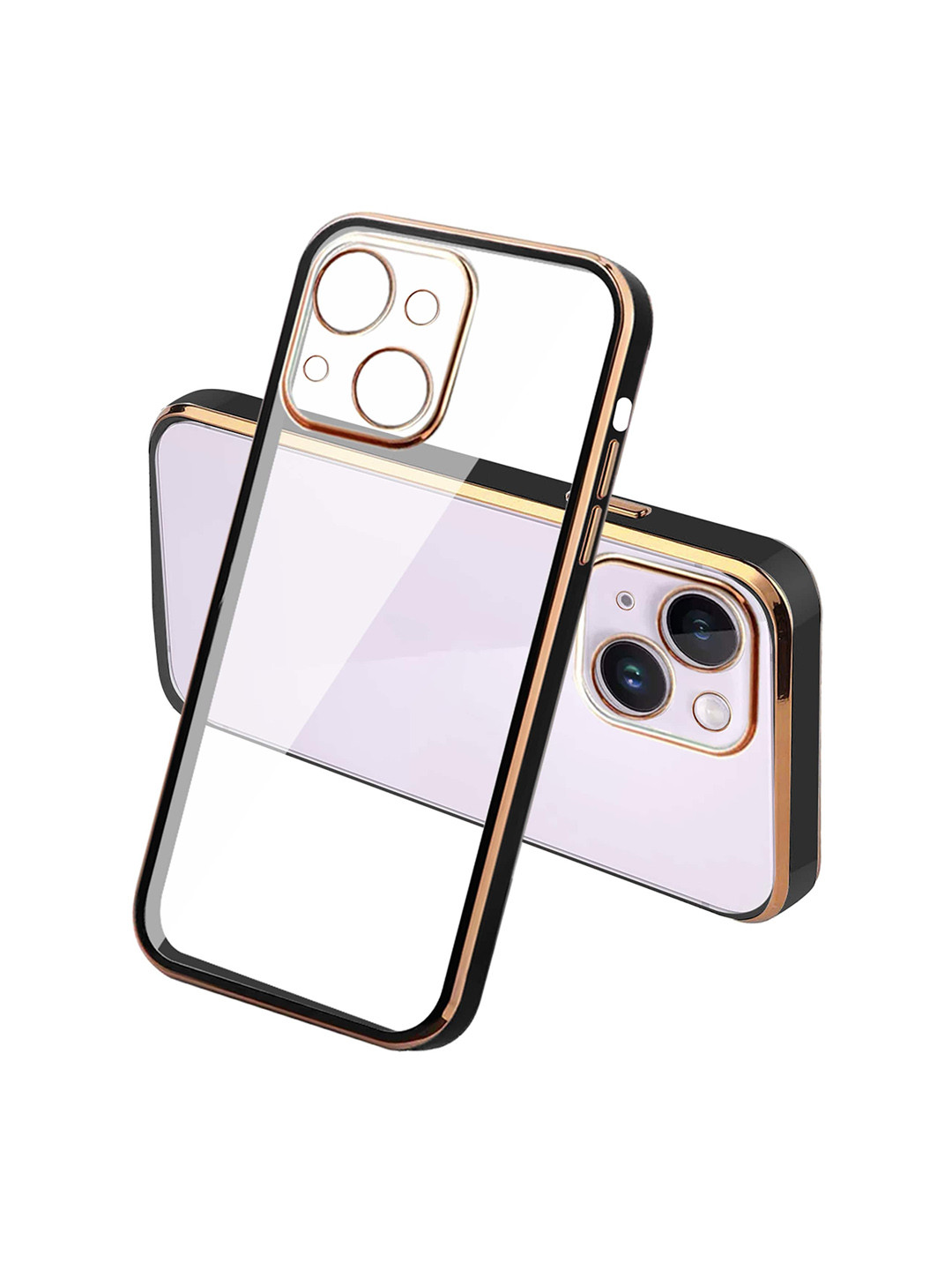 

Karwan Square Platting iPhone 14 Phone Back Cover, Black