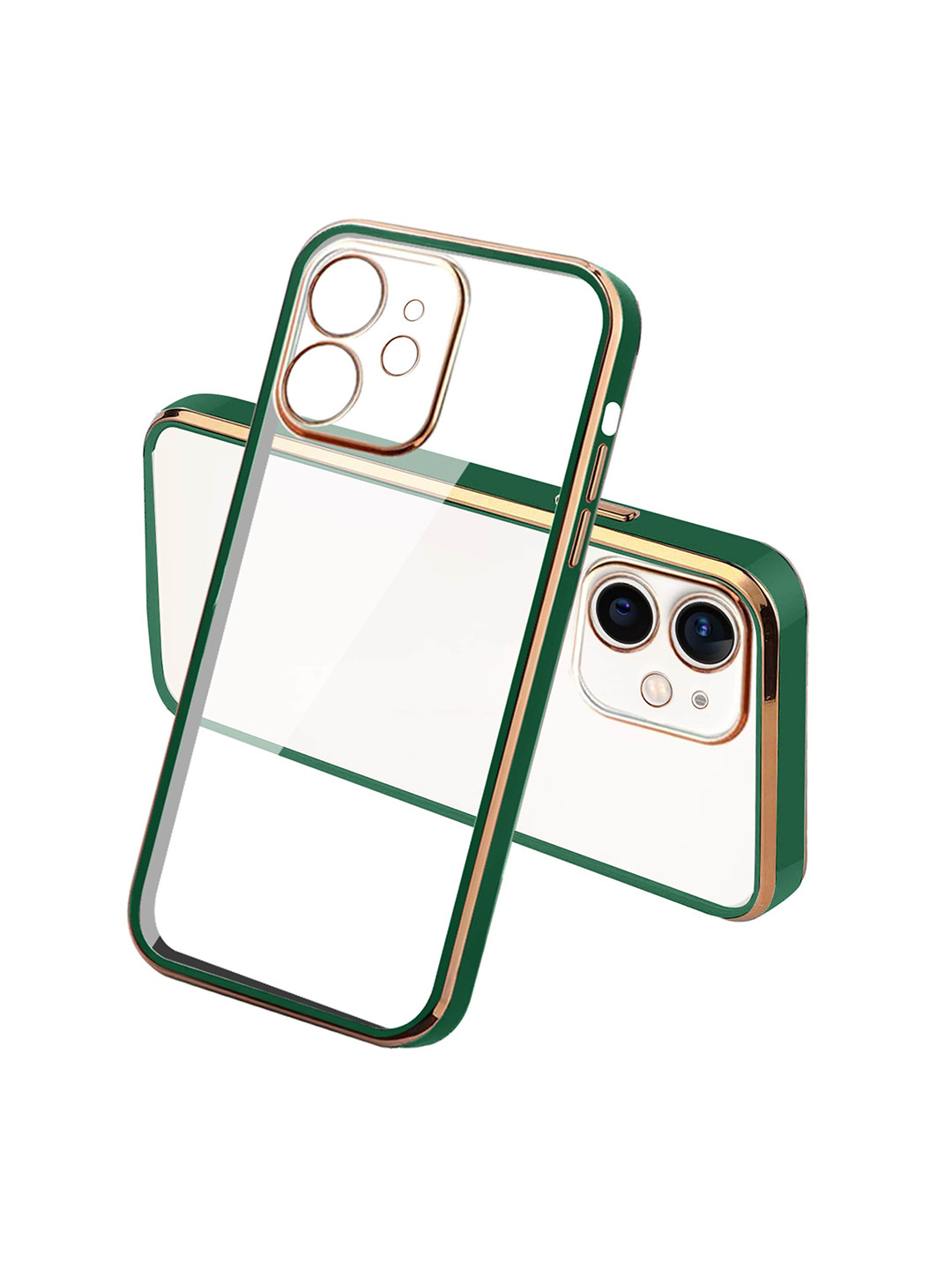 

Karwan Square Platting iPhone 12 Phone Back Cover, Green