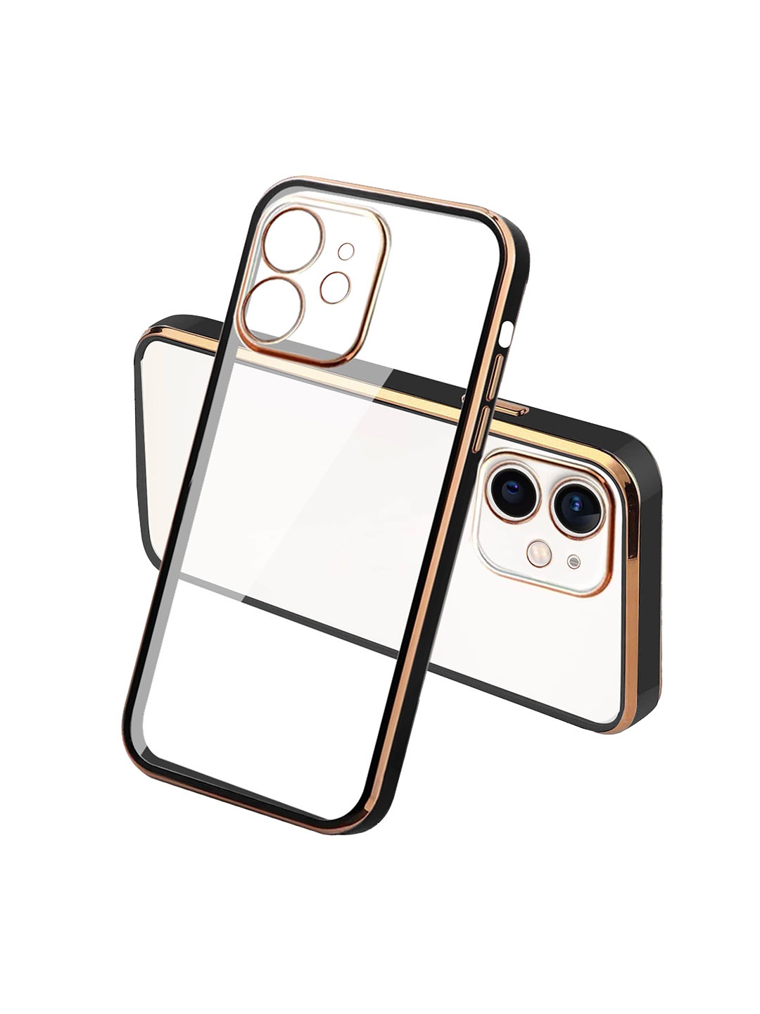 

KARWAN Square Platting IPhone 12 Phone Back Cover, Transparent