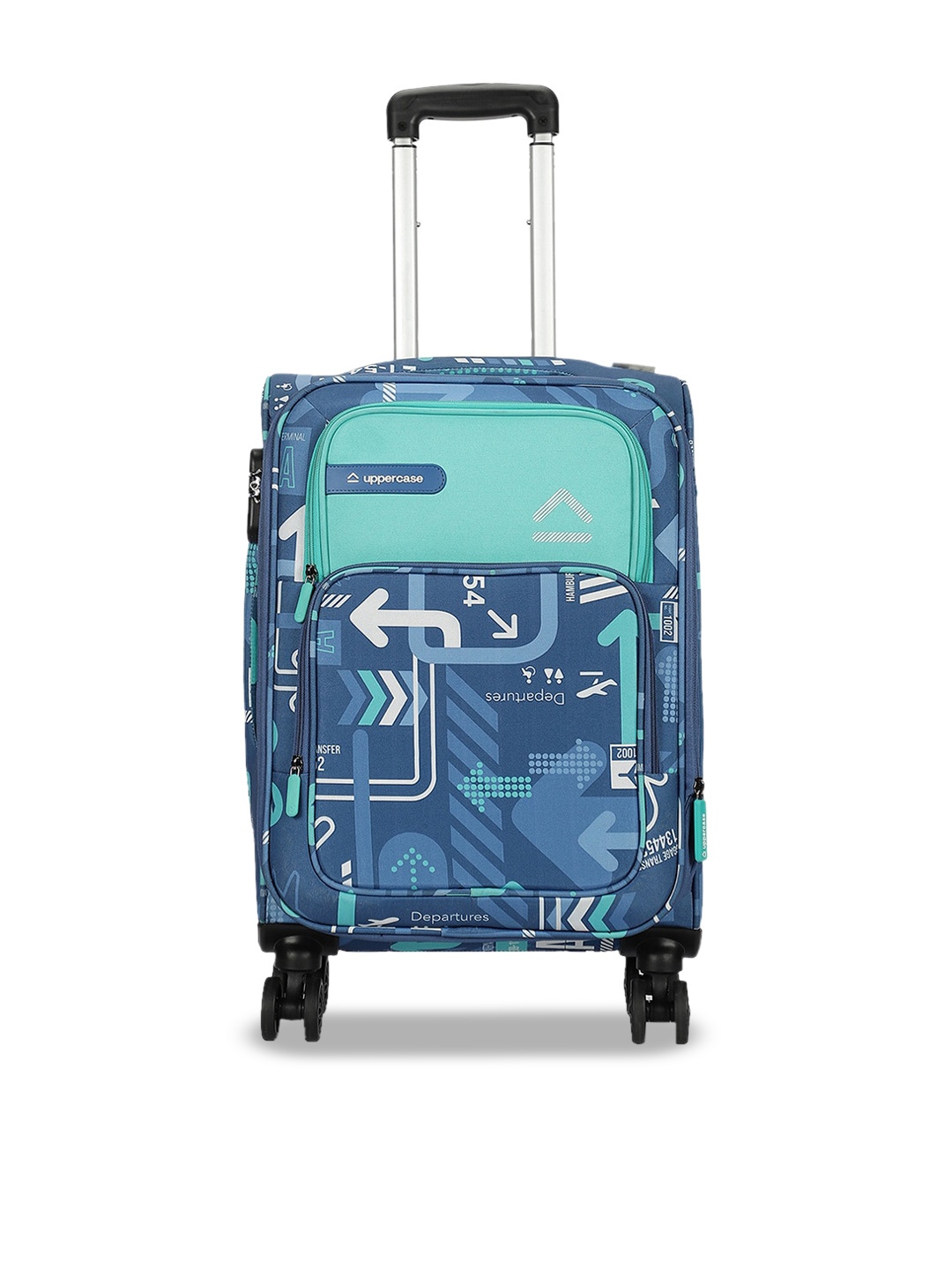 

uppercase JFK Printed Soft-Sided Cabin Trolley Bag, Blue