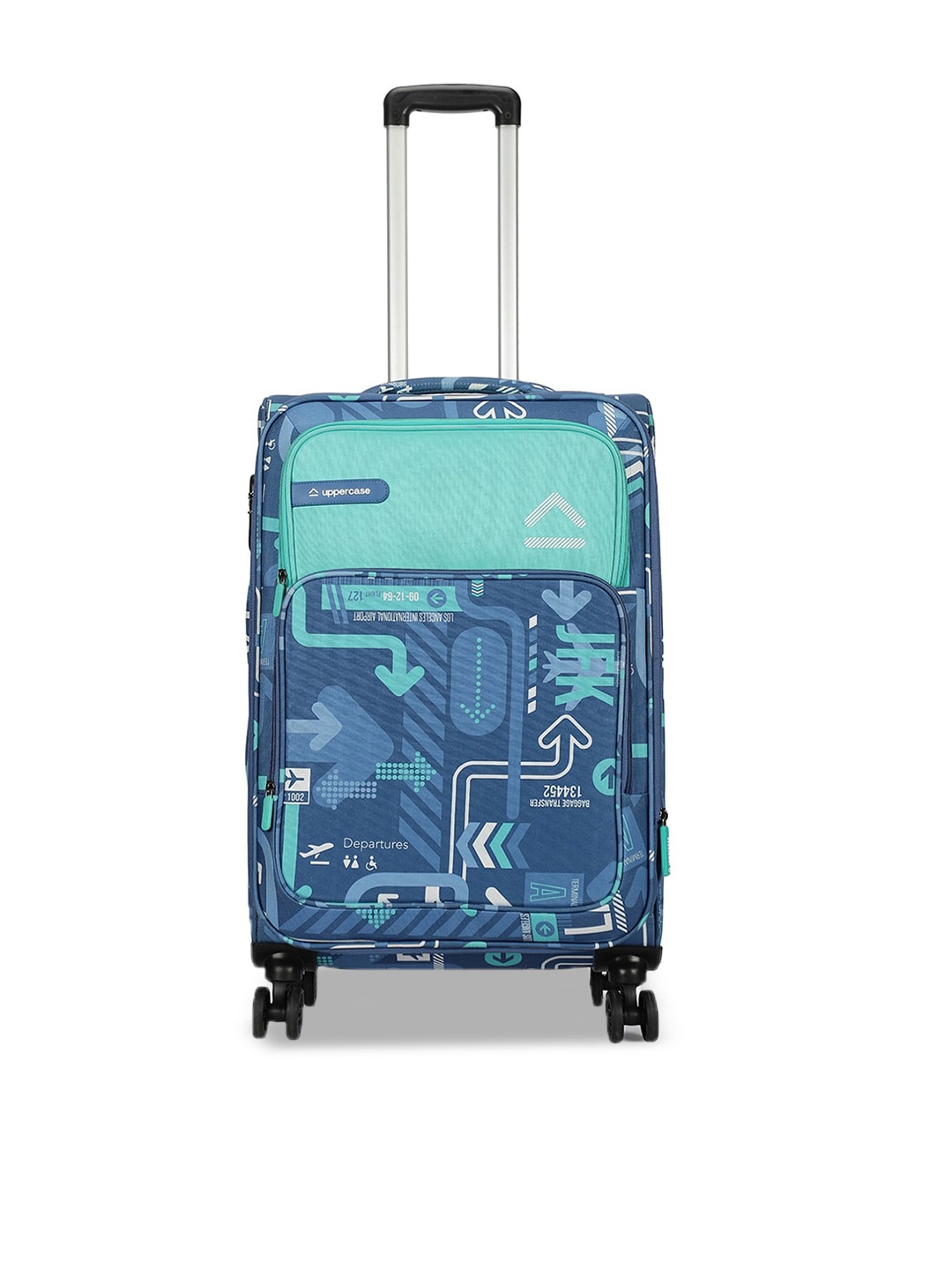 

uppercase JFK Printed Medium Bag Trolley Bag, Blue