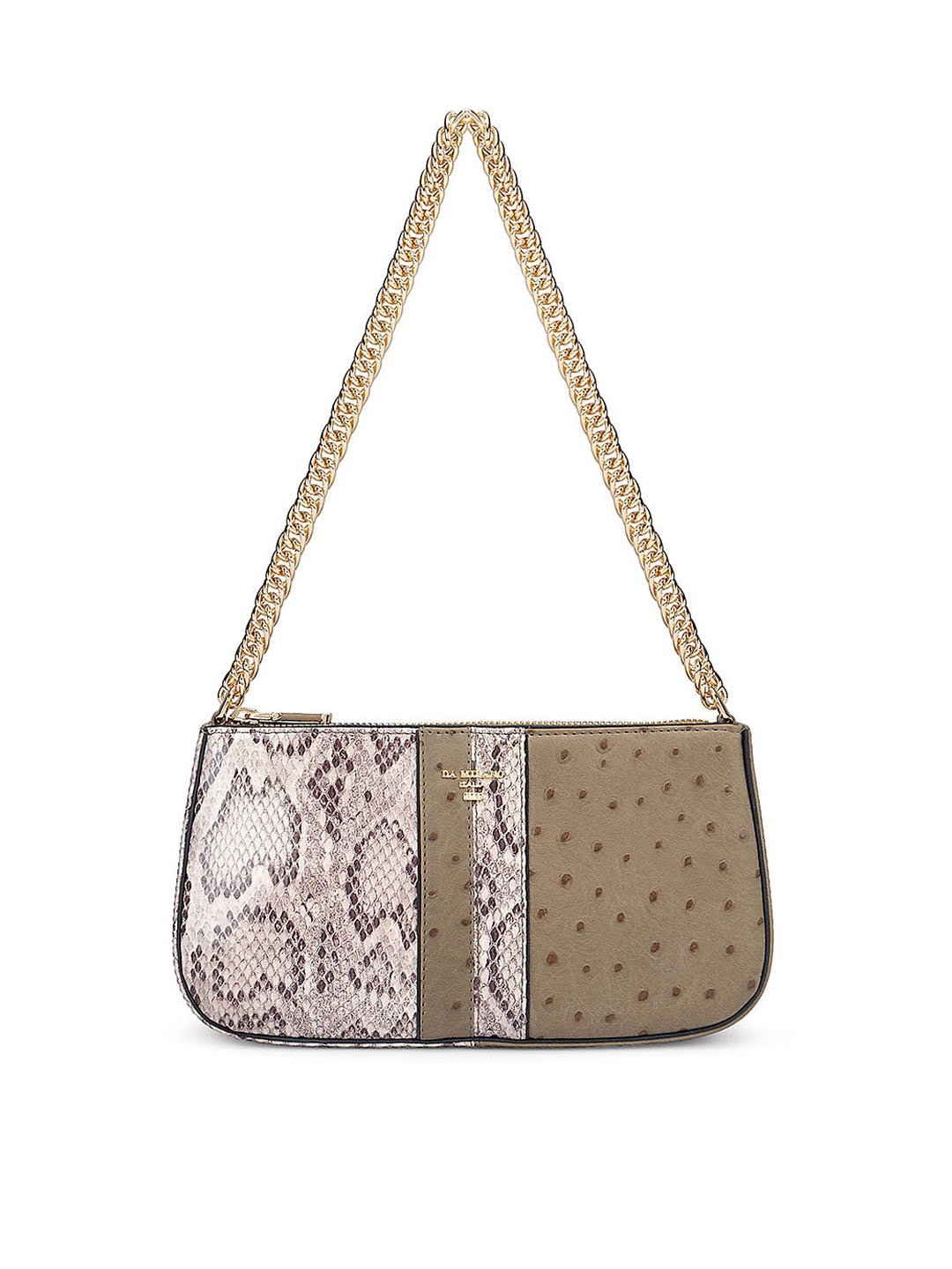 

Da Milano Textured Leather Structured Sling Bag, Green