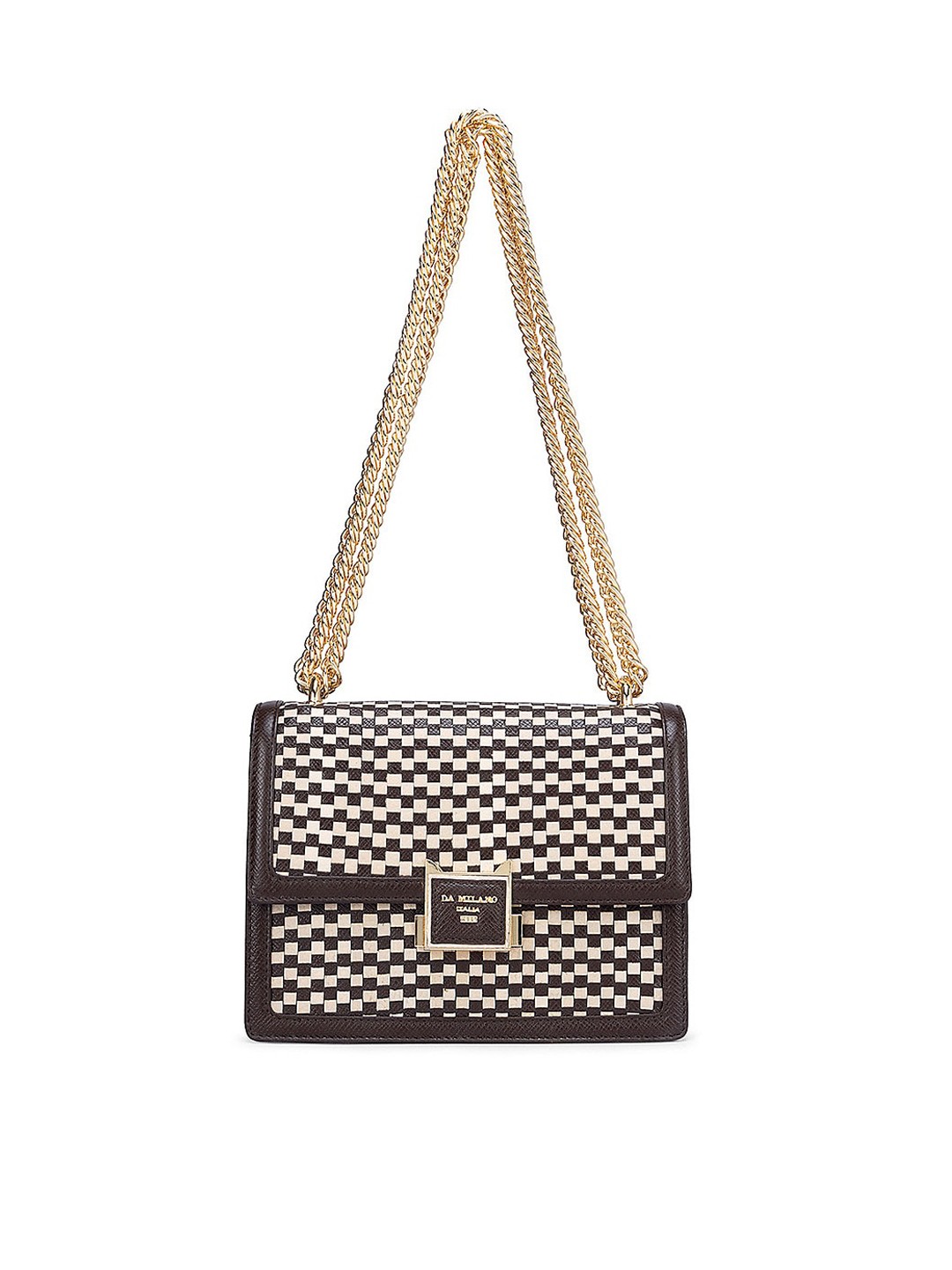 

Da Milano Leather Structured Shoulder Bag, Brown