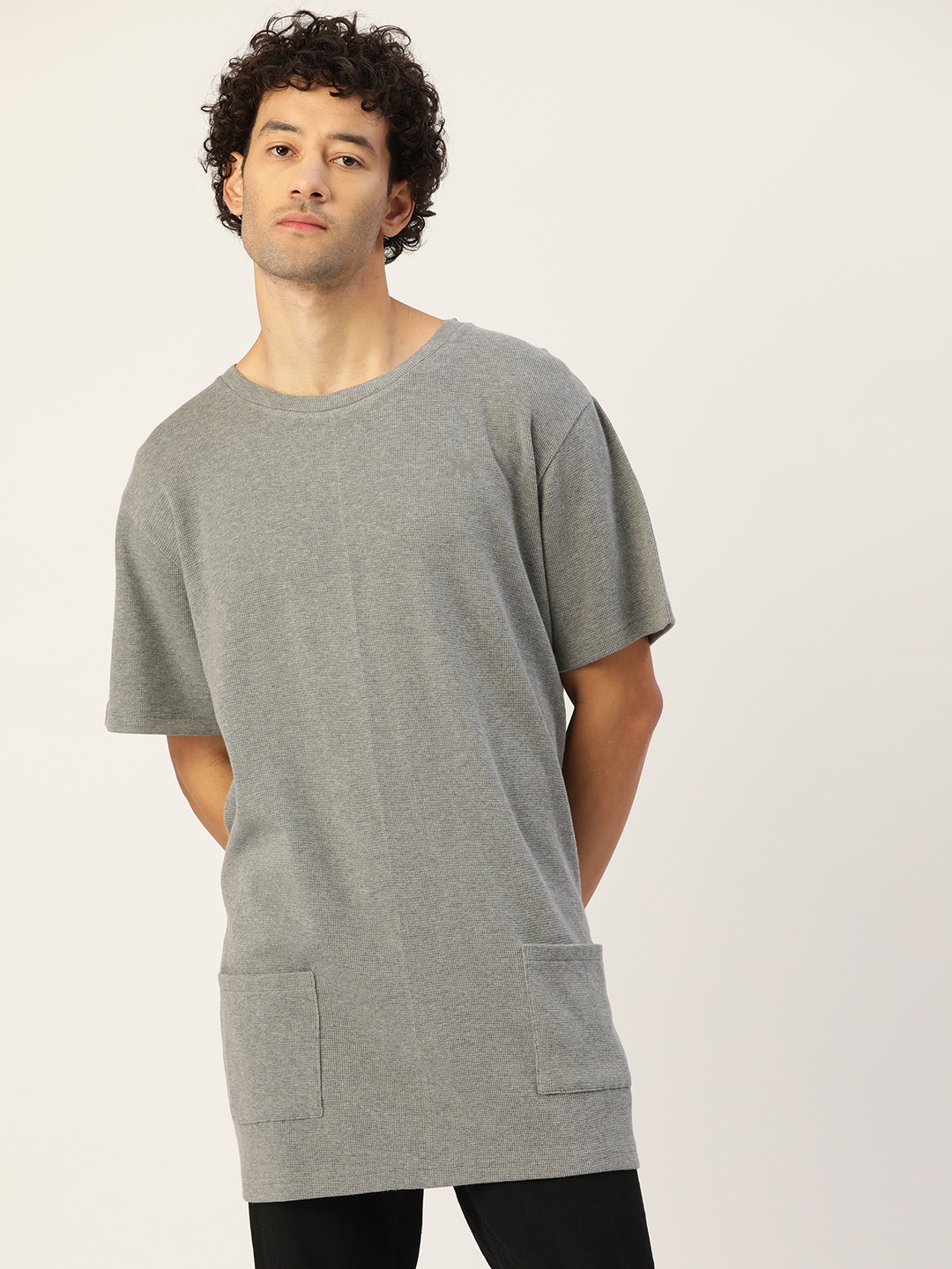 

Kook N Keech Drop-Shoulder Sleeves Oversize T-shirt, Grey